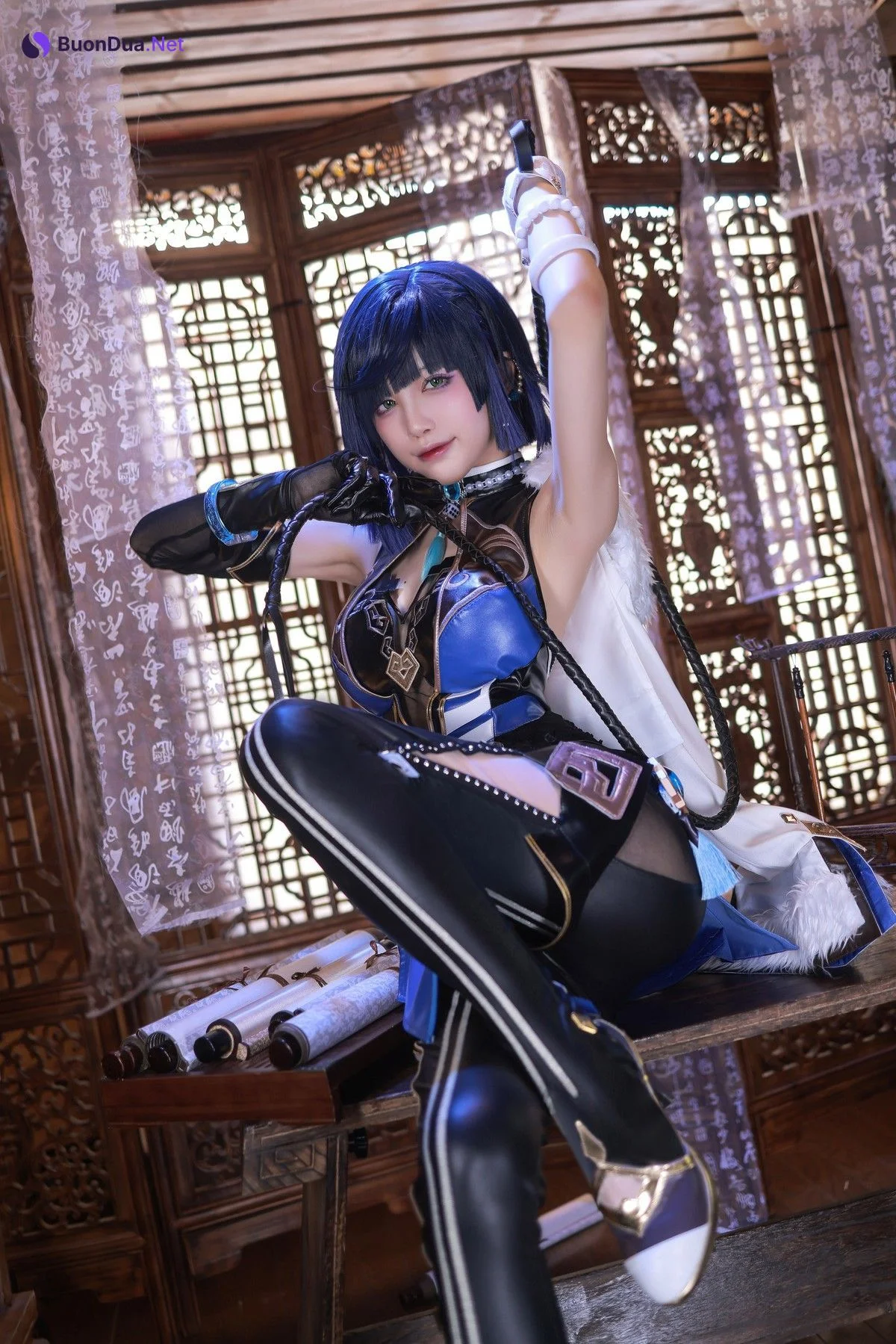 水淼aqua Cosplay 夜兰 Yelan - รูปภาพ 4