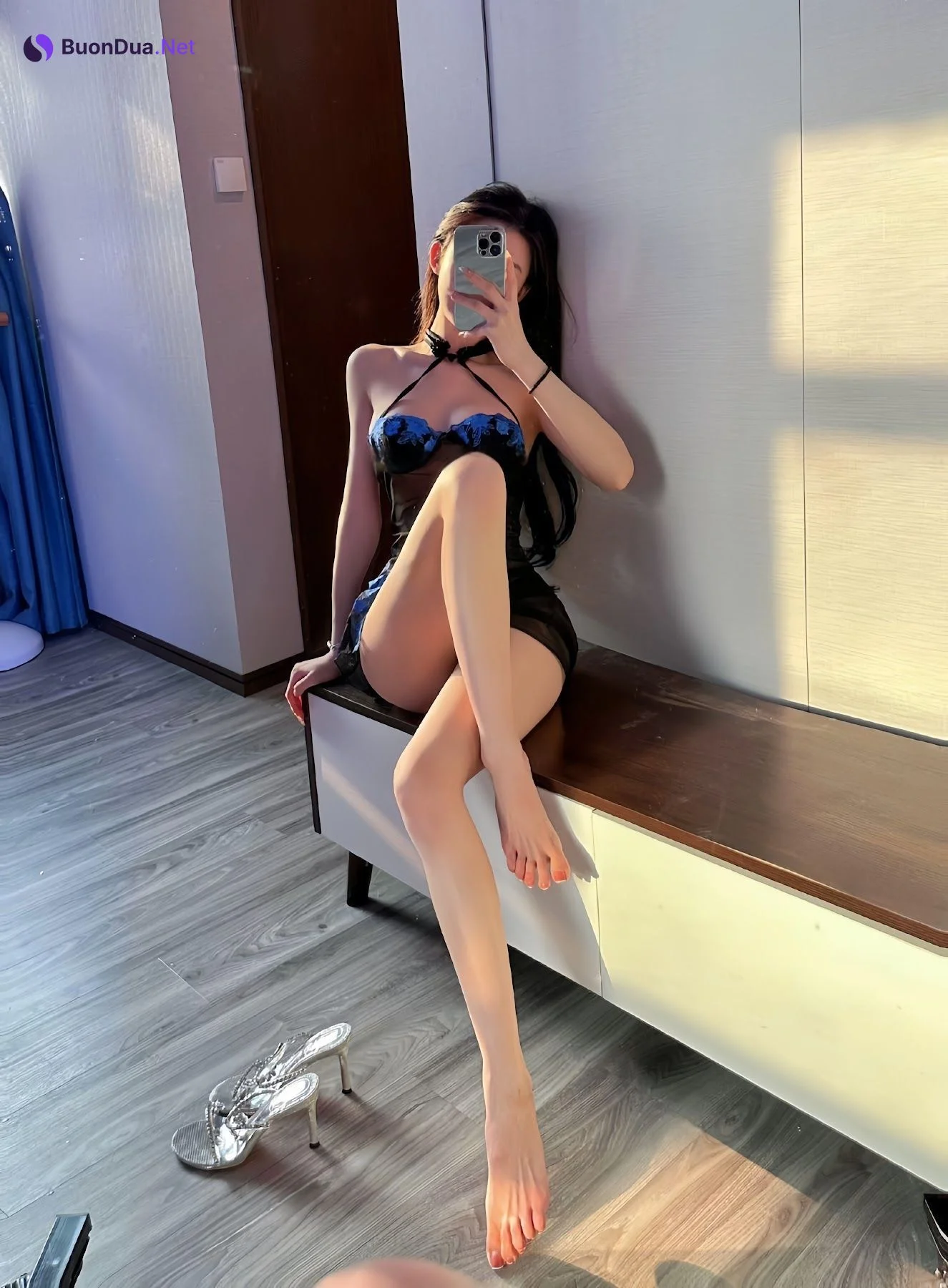 黎允熙baby – 黑丝透视性感睡裙 - Photo 2