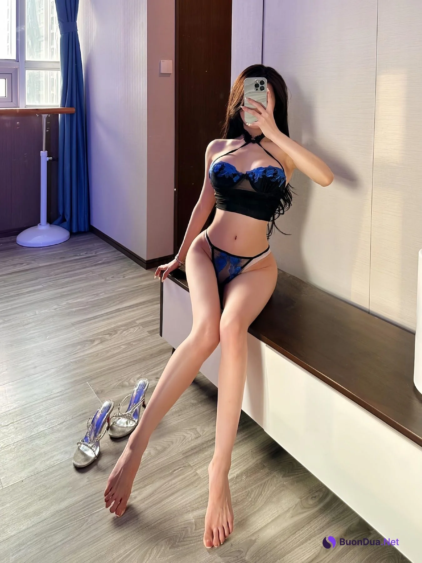 黎允熙baby – 黑丝透视性感睡裙 - Photo 3