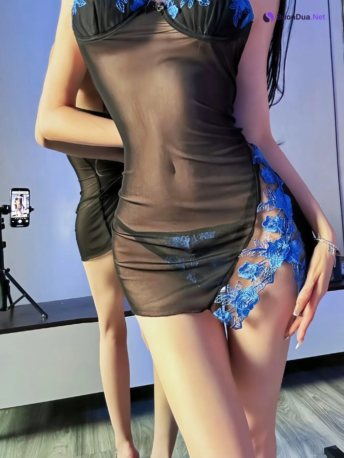 黎允熙baby – 黑丝透视性感睡裙 - Photo 7