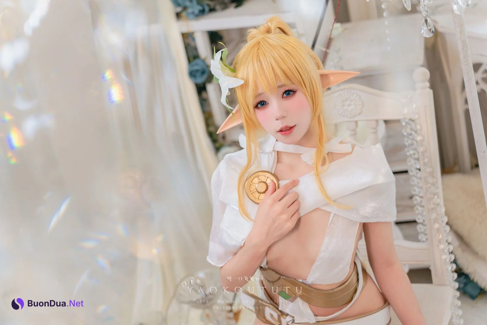 Coser@黏黏团子兔 – 精灵 弓箭手广寒宫 - 写真 11