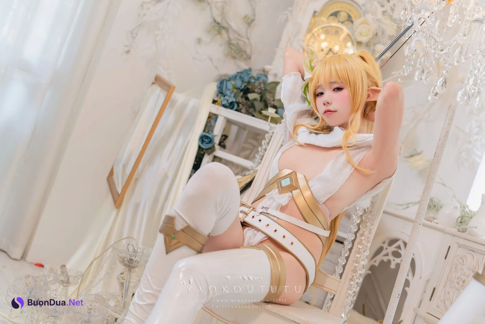 Coser@黏黏团子兔 – 精灵 弓箭手广寒宫 - 写真 12