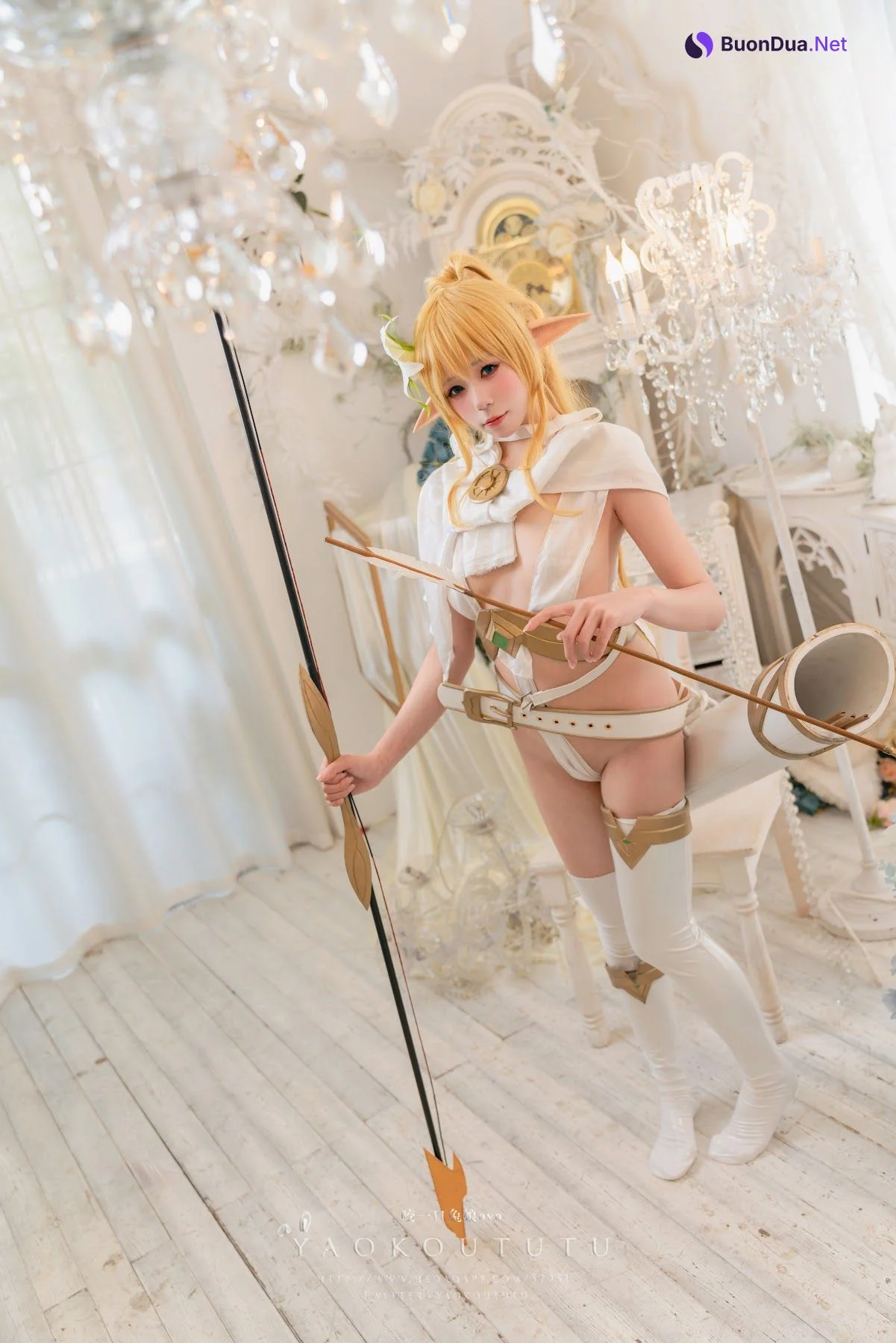 Coser@黏黏团子兔 – 精灵 弓箭手广寒宫 - 写真 3