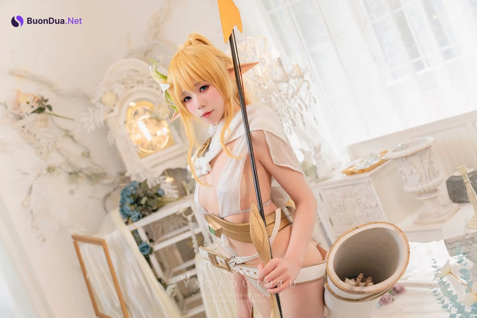 Coser@黏黏团子兔 – 精灵 弓箭手广寒宫 - 写真 4