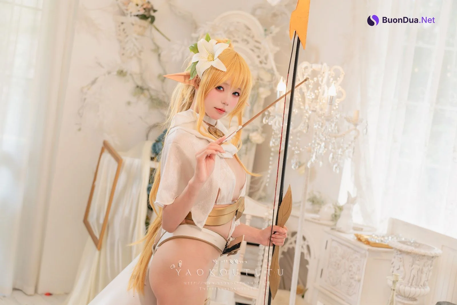 Coser@黏黏团子兔 – 精灵 弓箭手广寒宫 - 写真 5