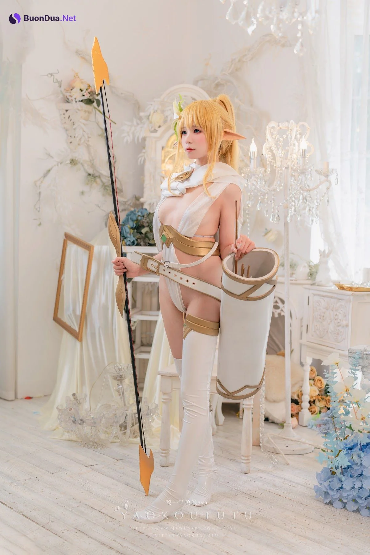 Coser@黏黏团子兔 – 精灵 弓箭手广寒宫 - 写真 7