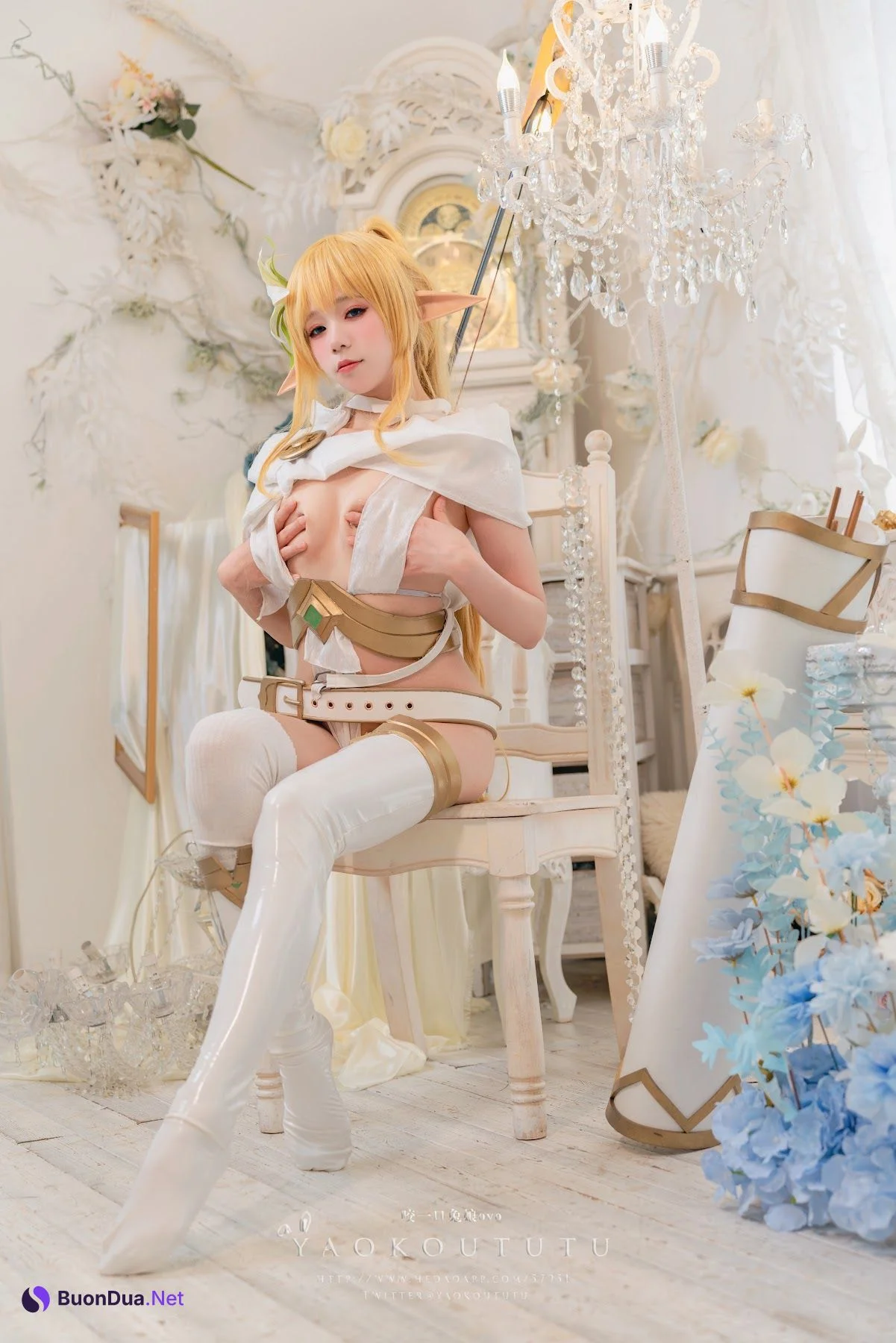 Coser@黏黏团子兔 – 精灵 弓箭手广寒宫 - 写真 9