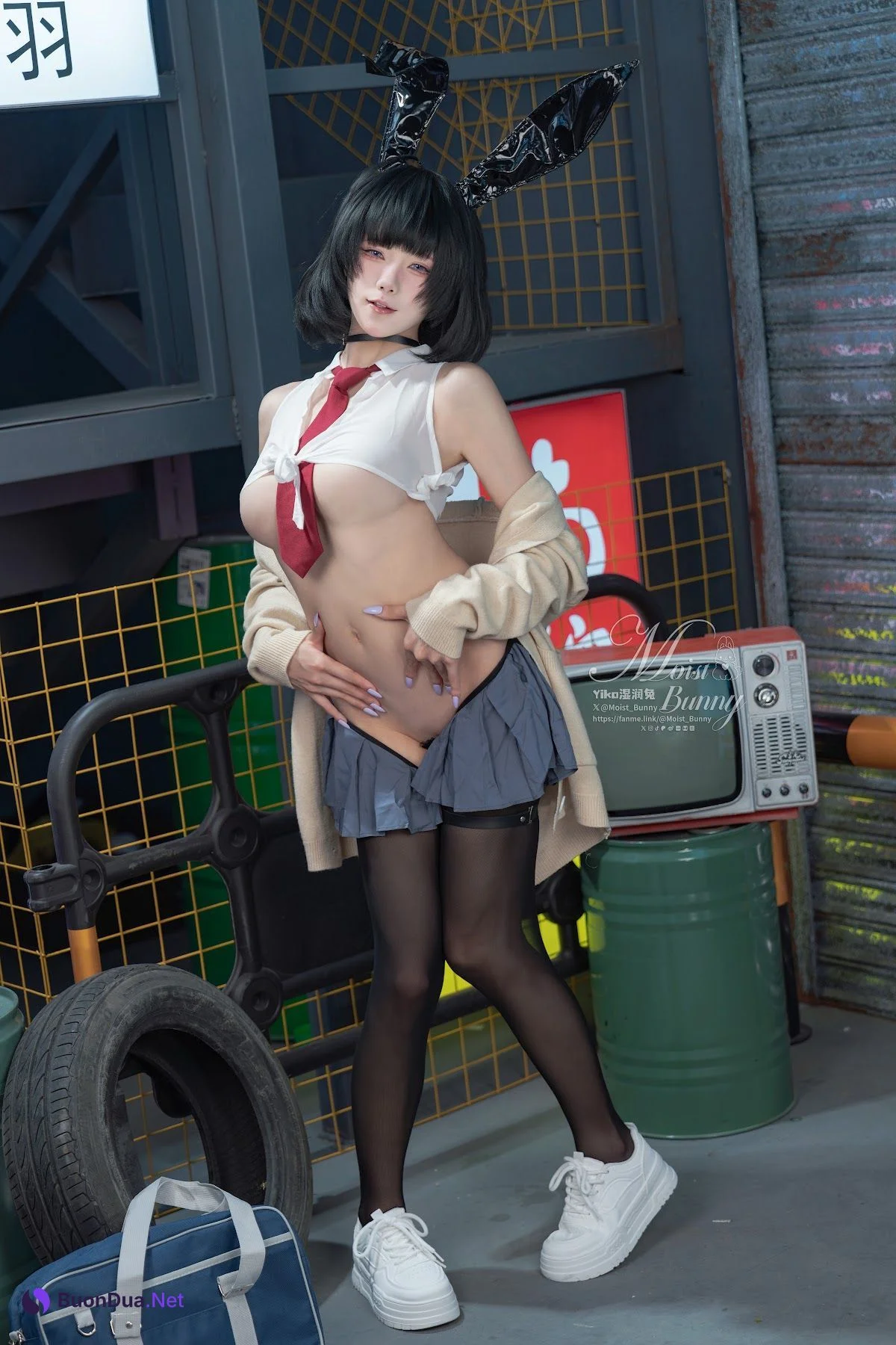 Coser@黏黏团子兔 – 10月作品『賽博逆JK』提线木偶 - 사진 6