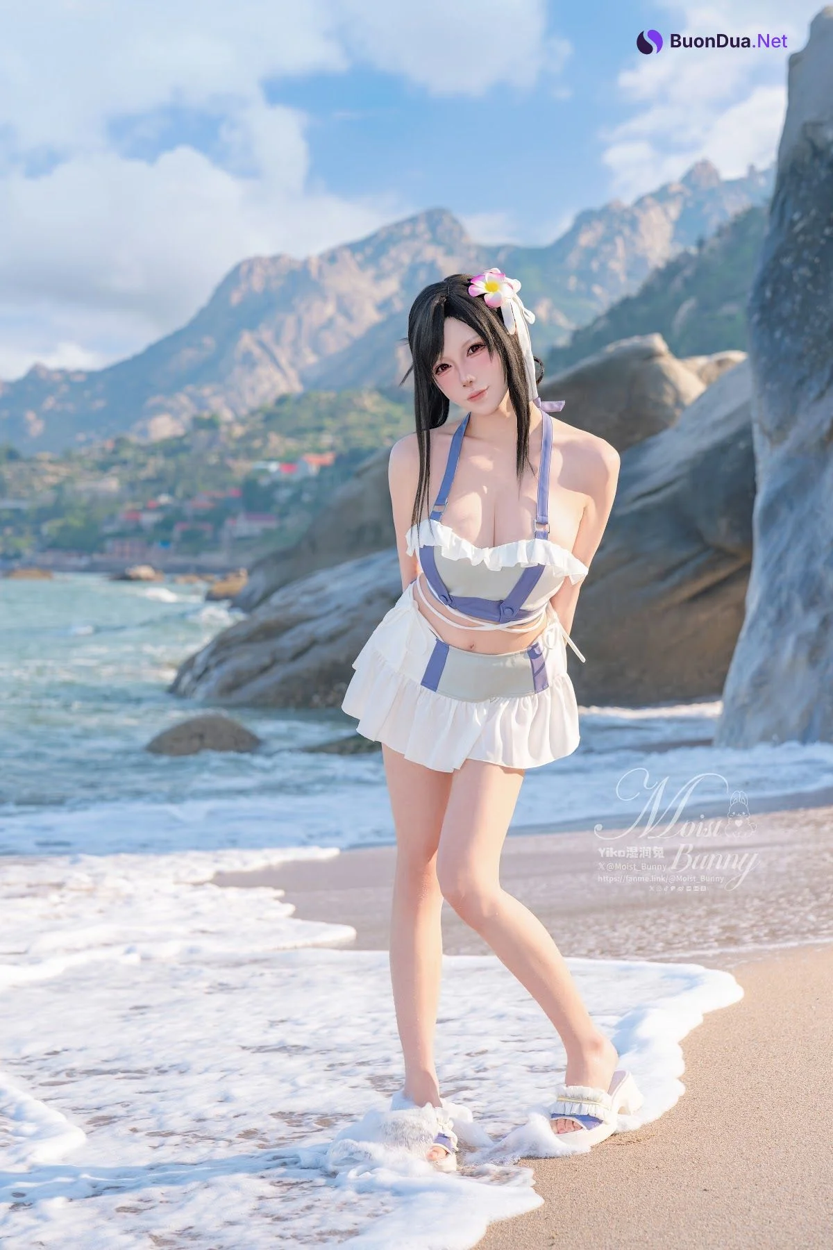 Coser@黏黏团子兔 – 2025泳装限定作 海边假日 蒂法 - Photo 15