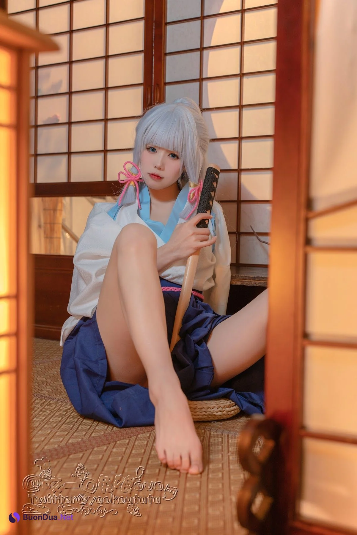 Coser@黏黏团子兔 – 绫华的小憩 - 照片 20