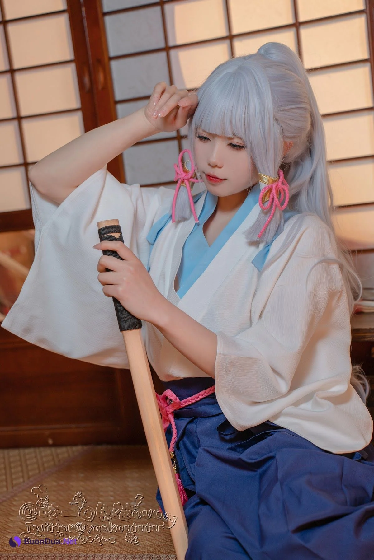 Coser@黏黏团子兔 – 绫华的小憩 - 照片 5