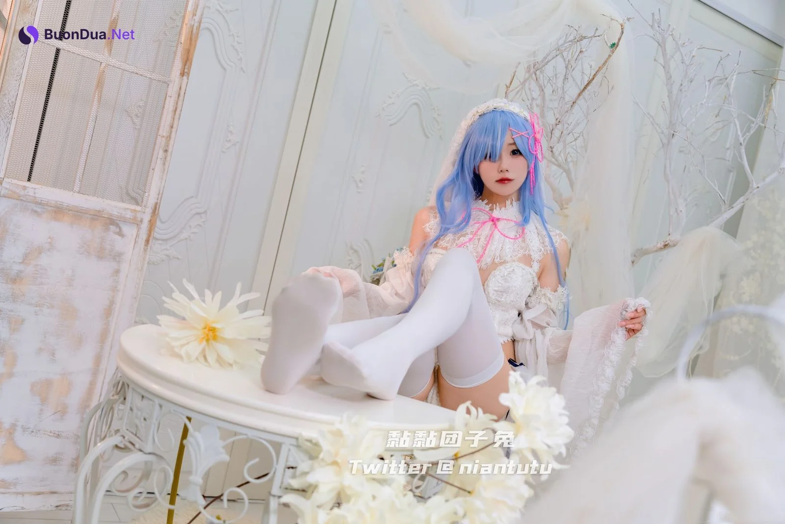 Coser@黏黏团子兔 – 长发蕾姆 - 照片 10
