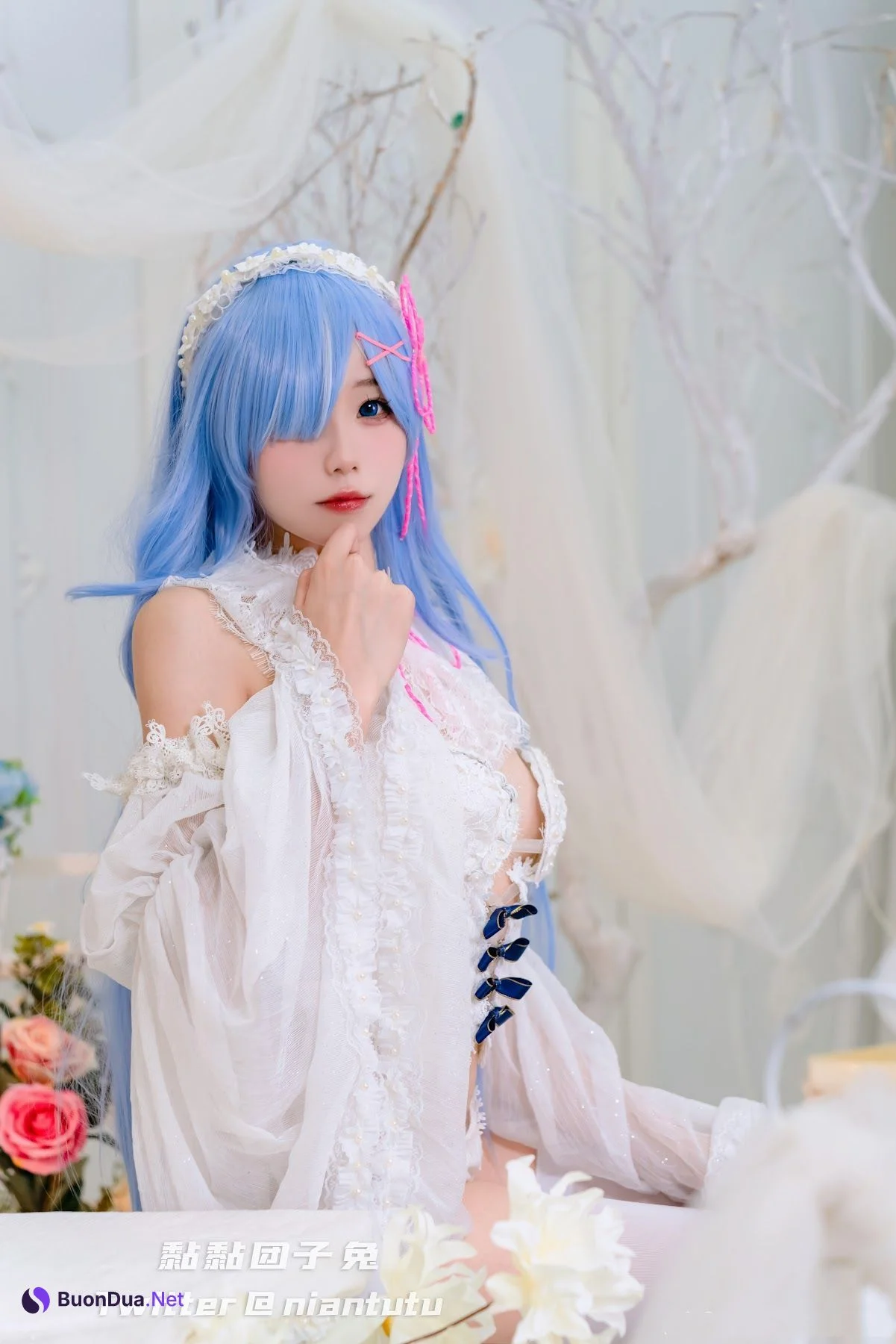 Coser@黏黏团子兔 – 长发蕾姆 - 照片 12