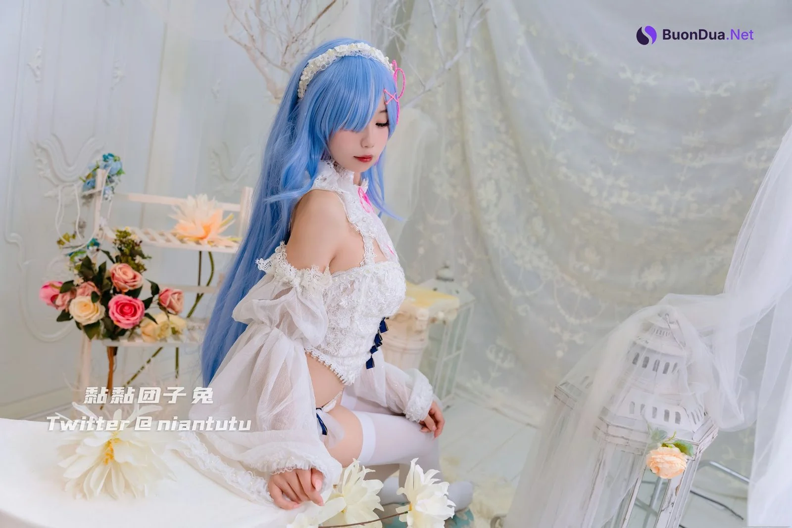 Coser@黏黏团子兔 – 长发蕾姆 - 照片 13