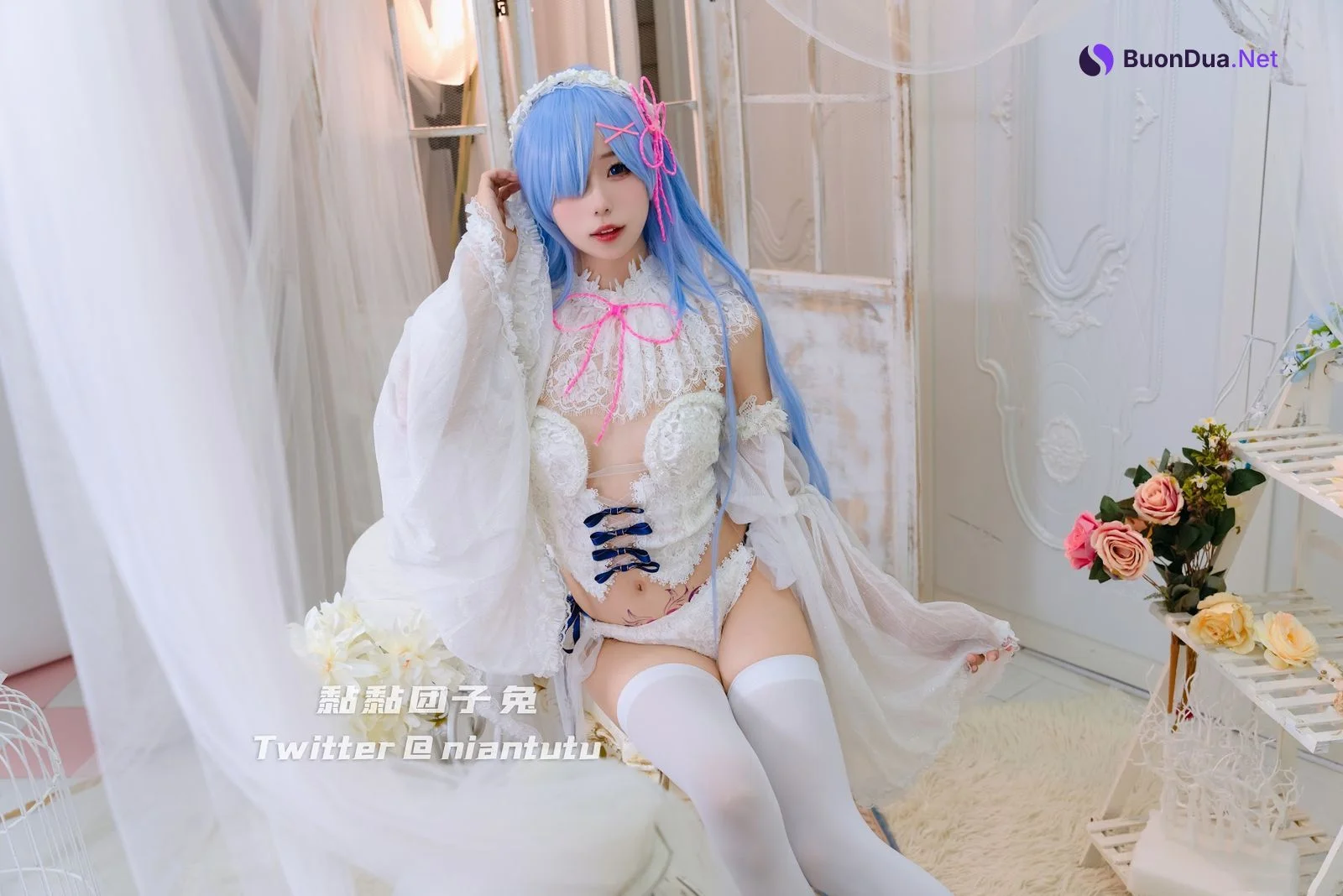 Coser@黏黏团子兔 – 长发蕾姆 - 照片 15