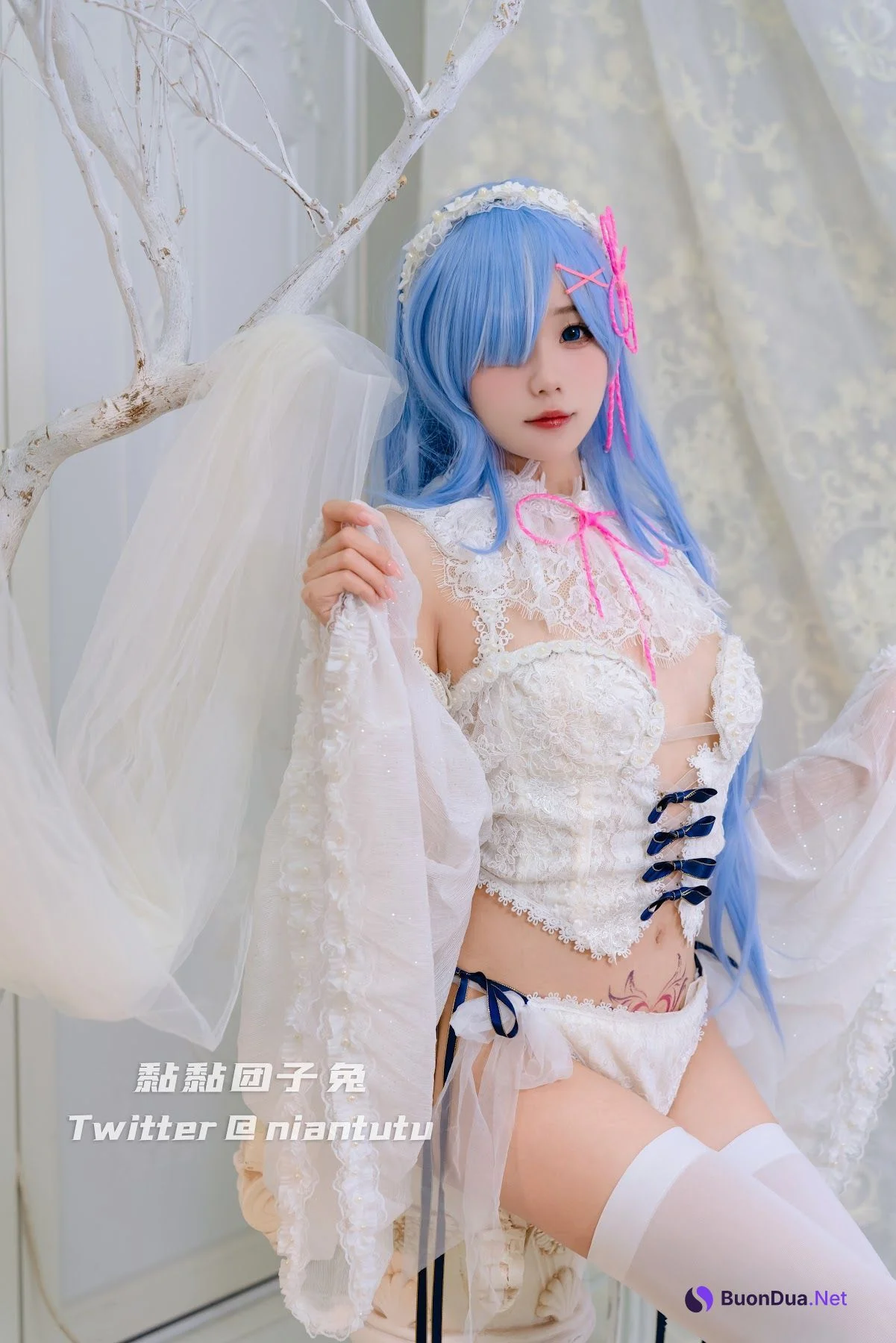 Coser@黏黏团子兔 – 长发蕾姆 - 照片 16