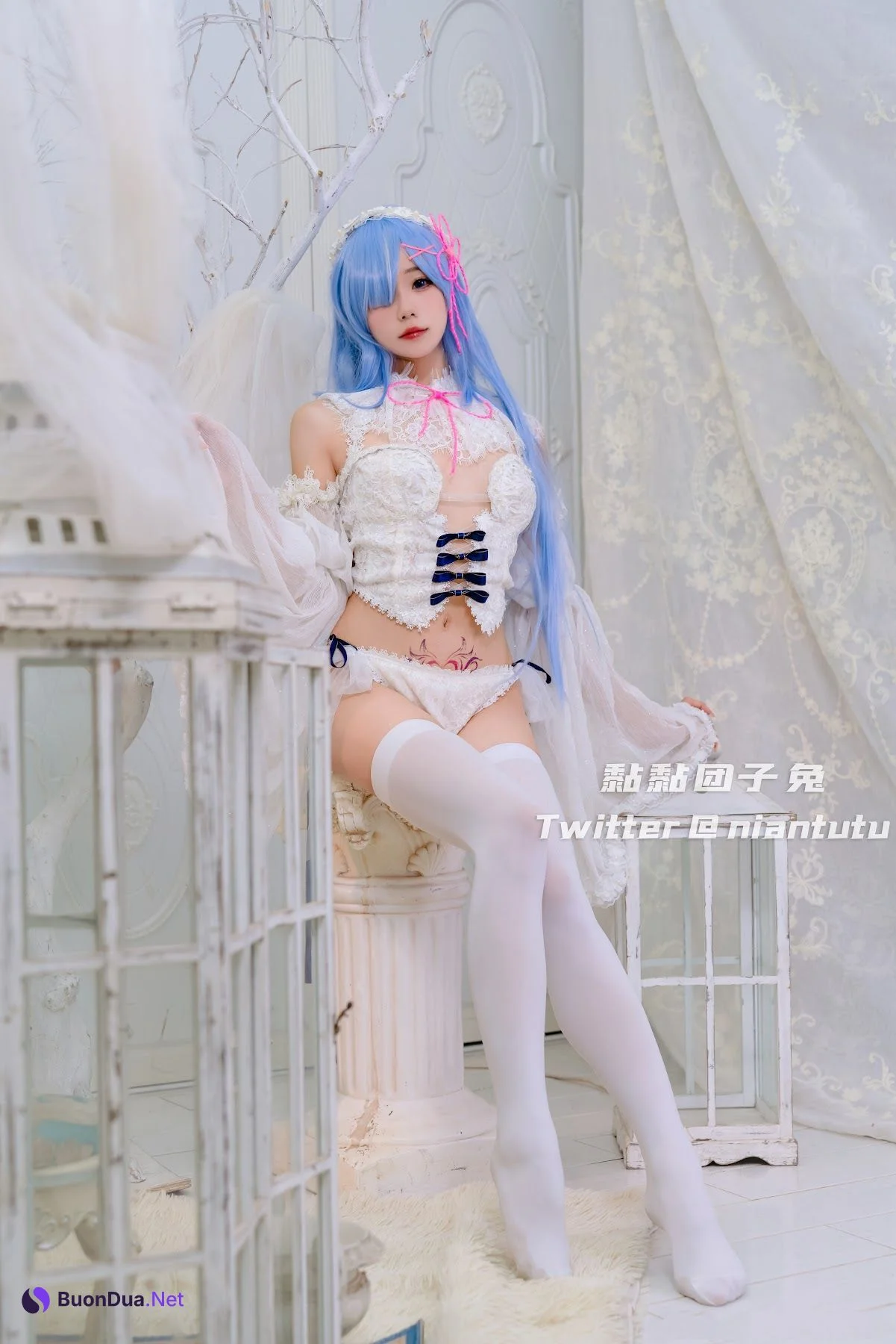 Coser@黏黏团子兔 – 长发蕾姆 - 照片 17