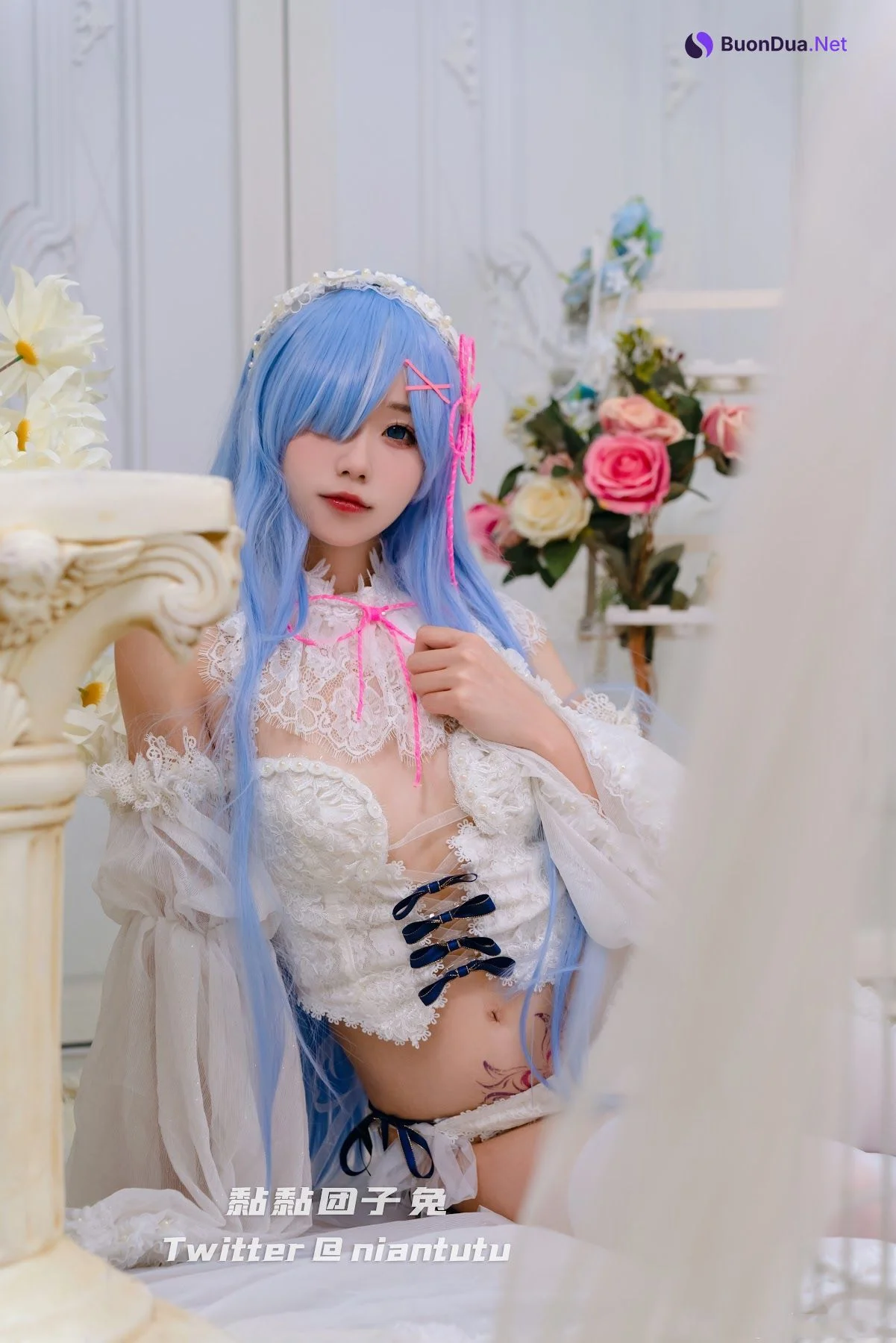 Coser@黏黏团子兔 – 长发蕾姆 - 照片 18