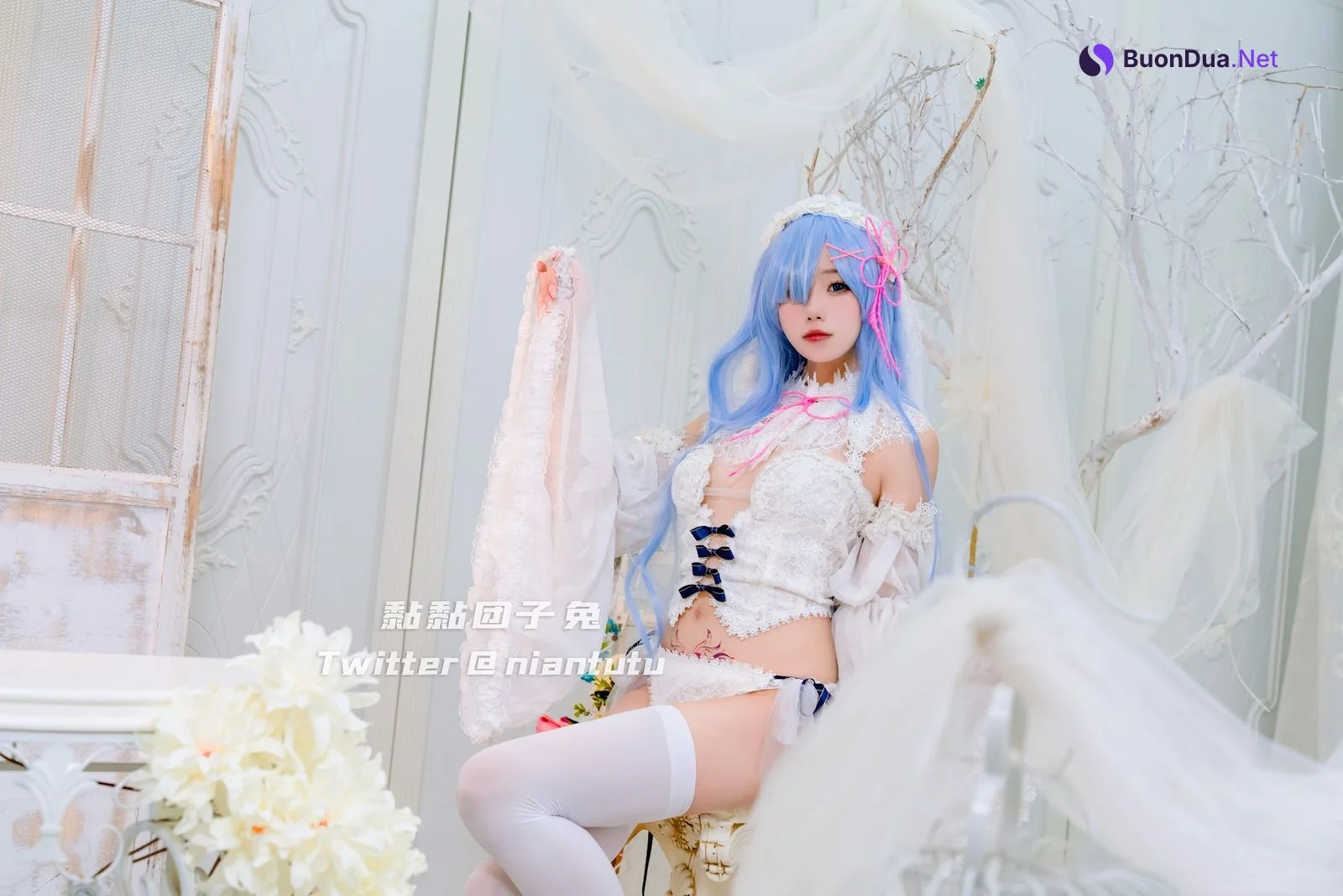 Coser@黏黏团子兔 – 长发蕾姆 - 照片 2