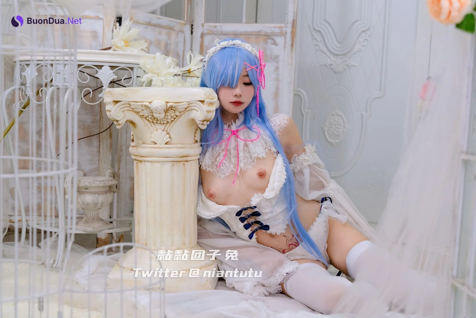 Coser@黏黏团子兔 – 长发蕾姆 - 照片 20