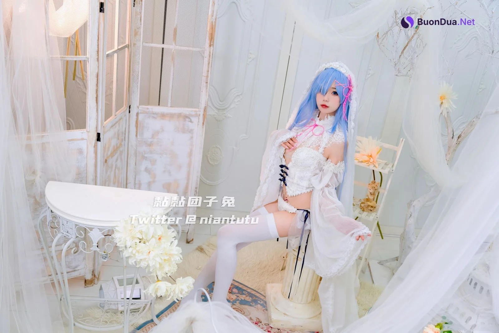 Coser@黏黏团子兔 – 长发蕾姆 - 照片 3