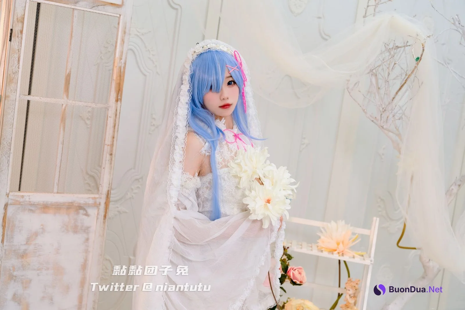 Coser@黏黏团子兔 – 长发蕾姆 - 照片 5