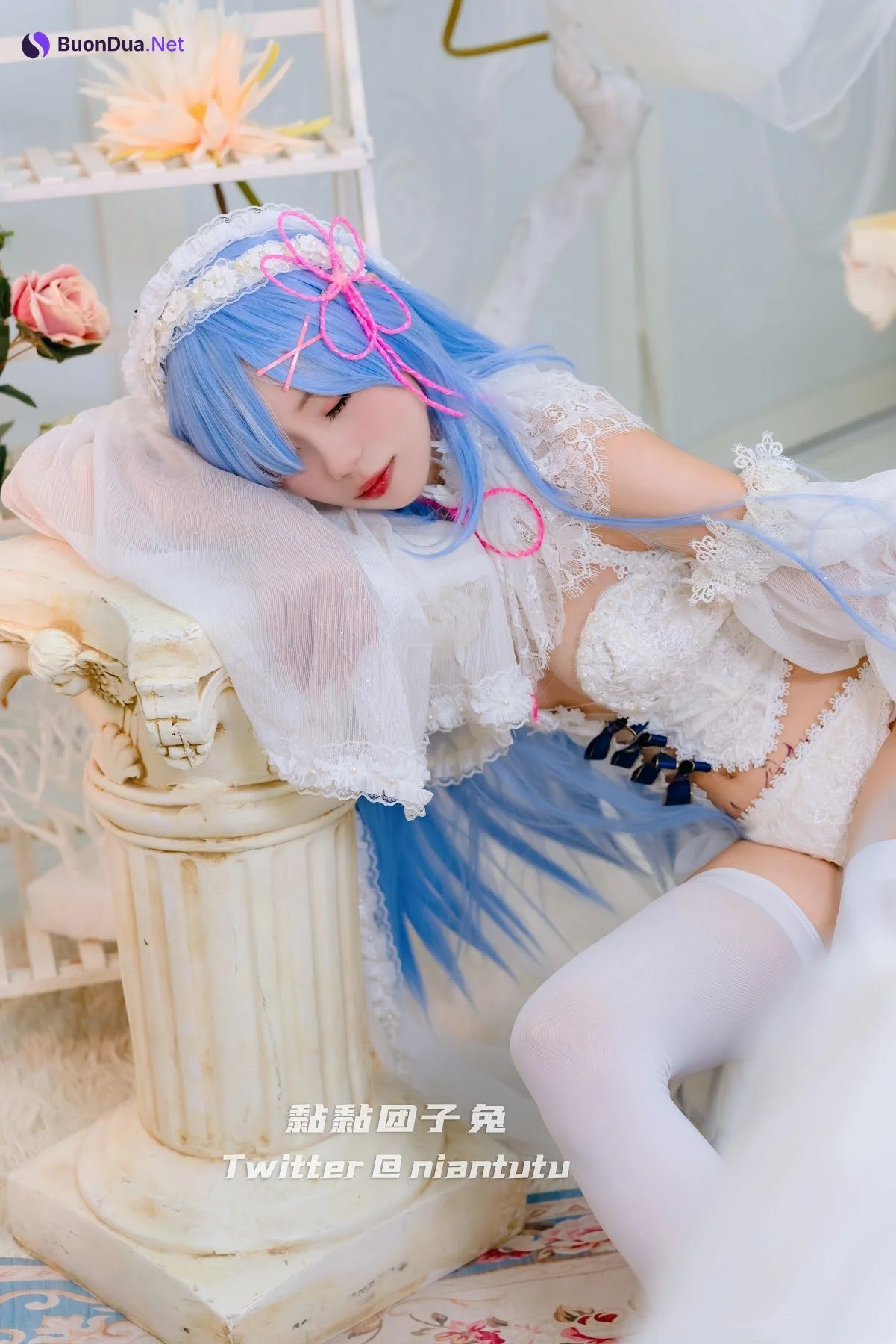 Coser@黏黏团子兔 – 长发蕾姆 - 照片 6