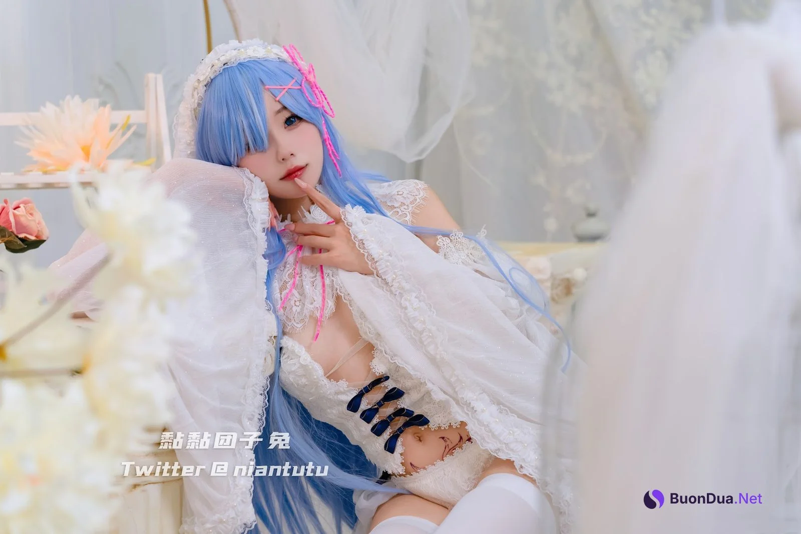 Coser@黏黏团子兔 – 长发蕾姆 - 照片 7