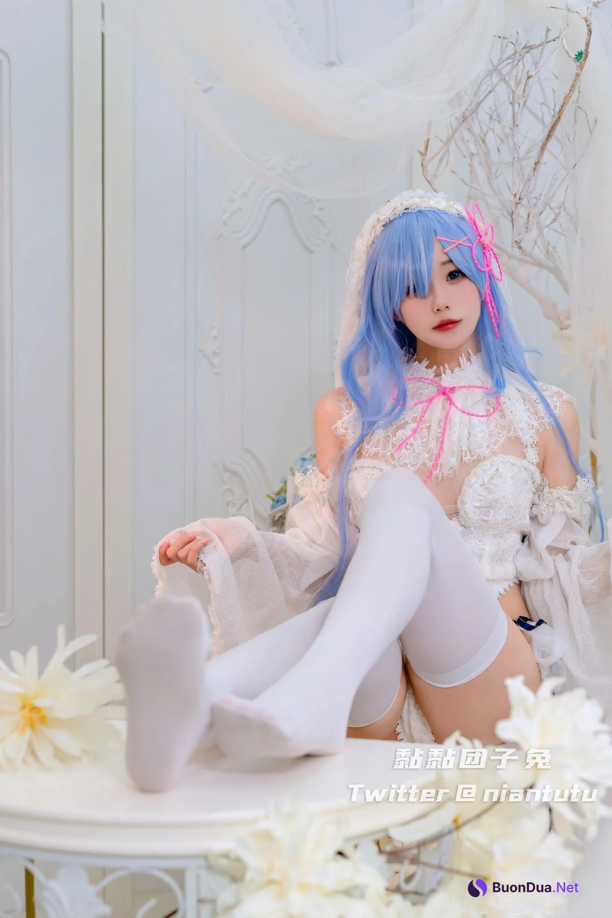 Coser@黏黏团子兔 – 长发蕾姆 - 照片 9