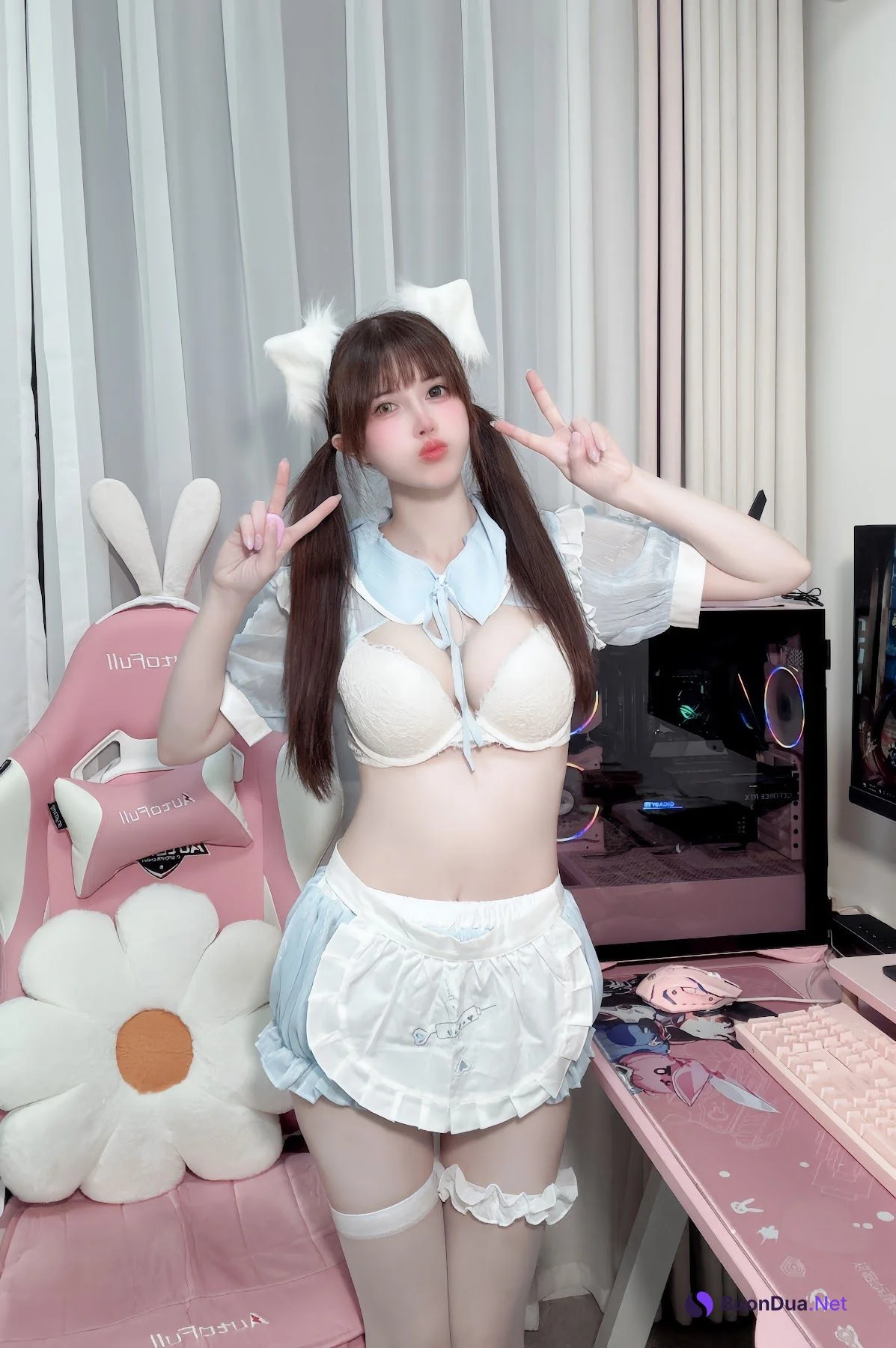 Coser@鹿八岁 – 旗袍女仆 - 사진 4