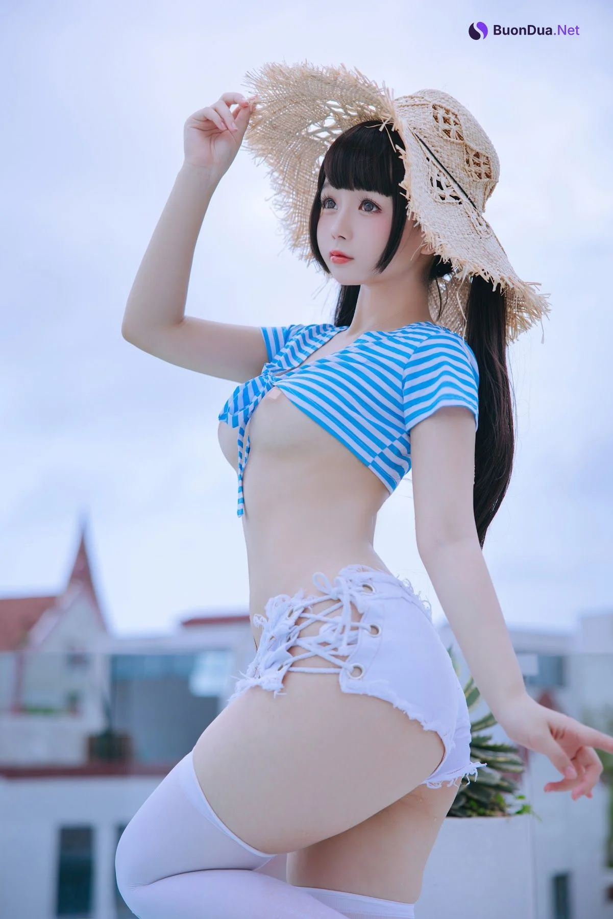 Coser@日奈娇 – 蓝白条 - 사진 10