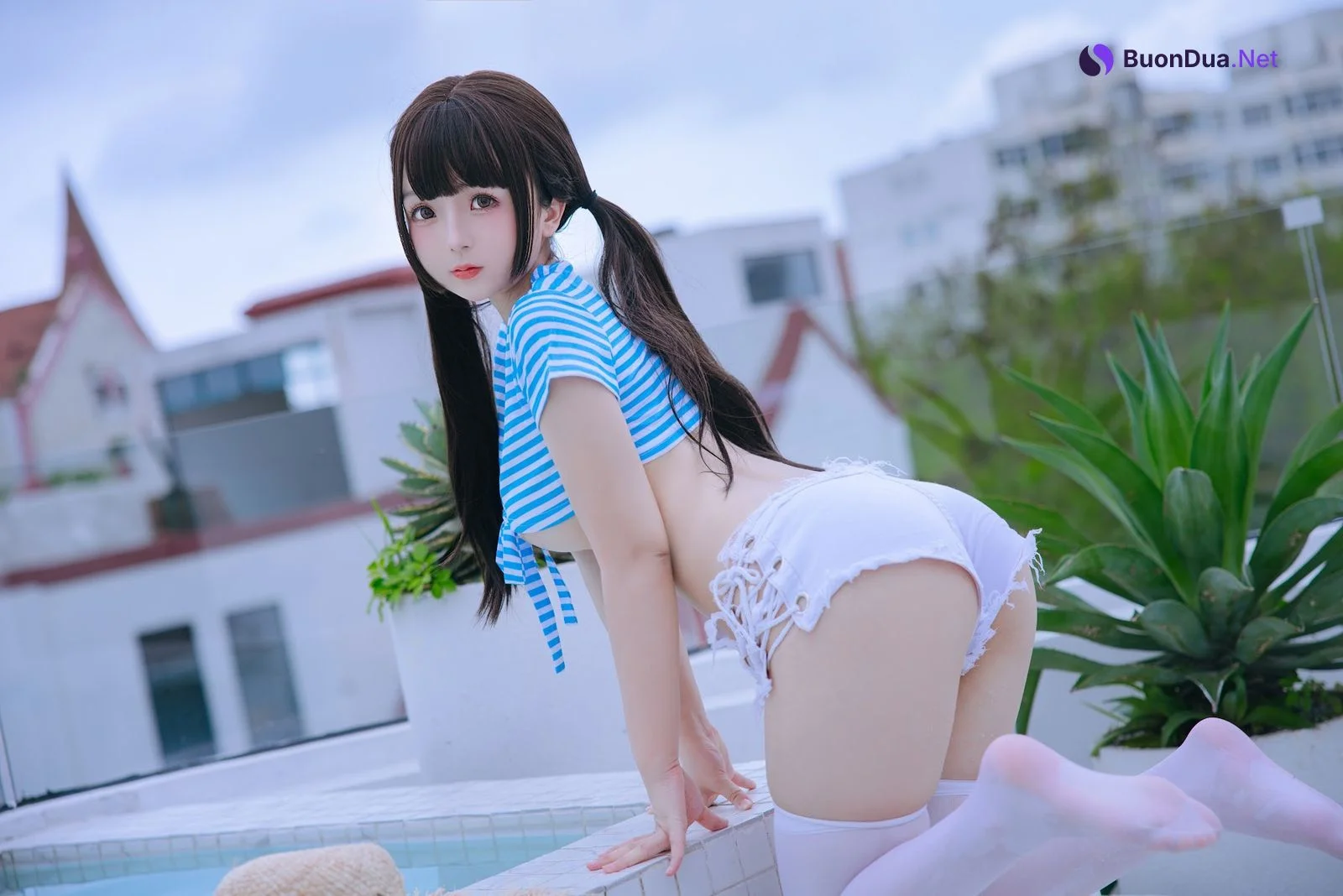 Coser@日奈娇 – 蓝白条 - 사진 11