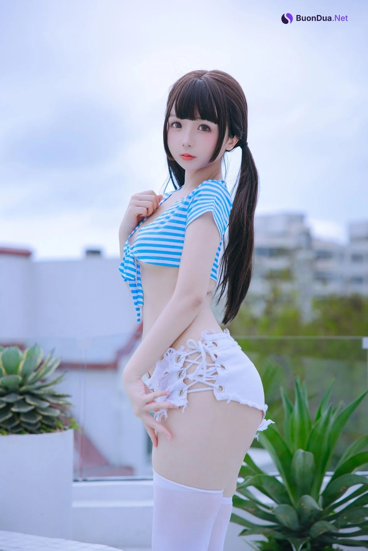 Coser@日奈娇 – 蓝白条 - 사진 12