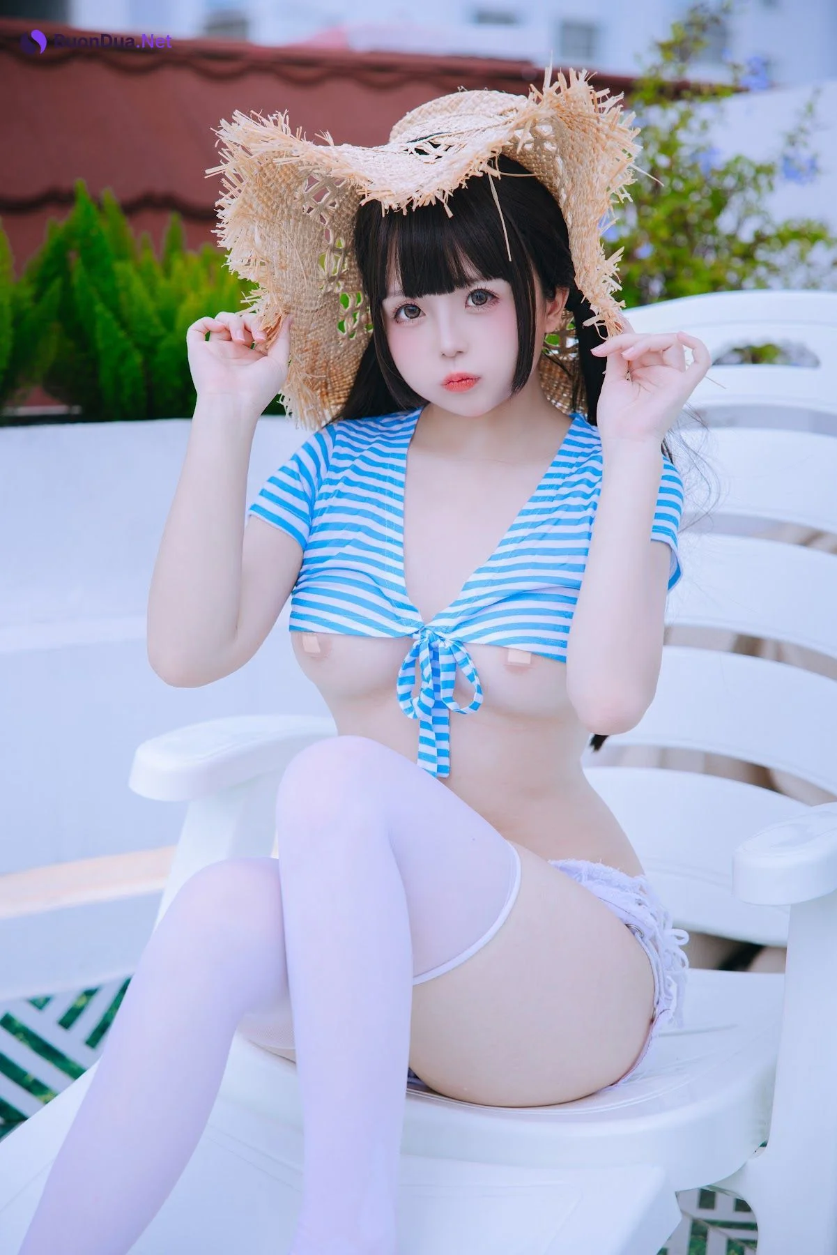 Coser@日奈娇 – 蓝白条 - 사진 26