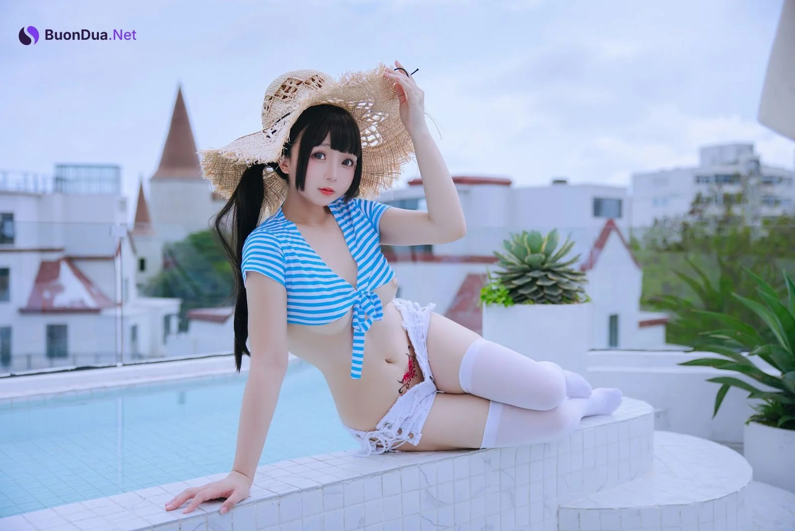 Coser@日奈娇 – 蓝白条 - 사진 6