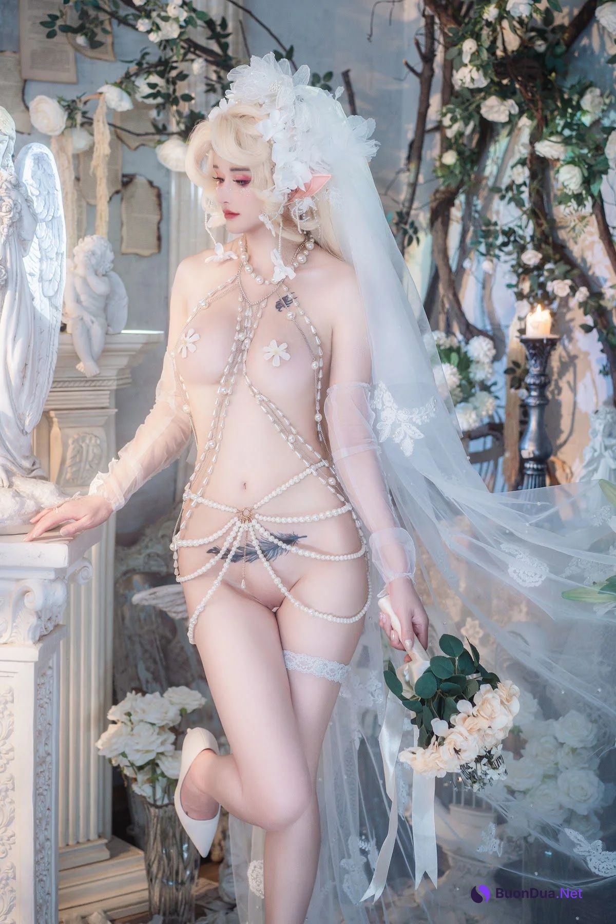 Coser@鹿八岁 – 妖精の花嫁 - 사진 32