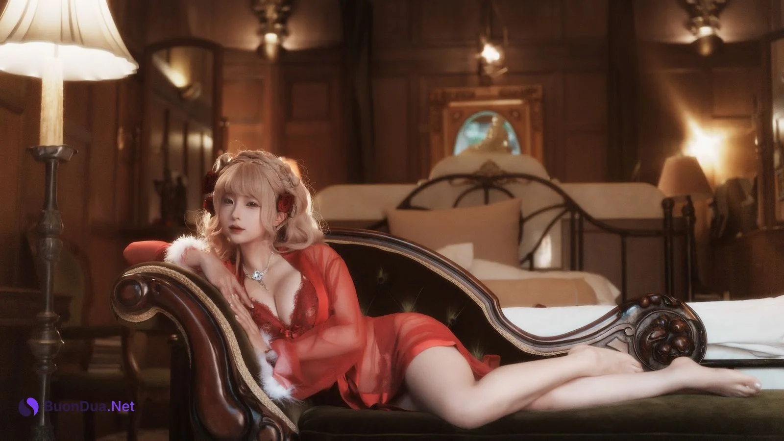 Coser@蠢沫沫 (chunmomo) – 黑红纱裙 - 사진 10
