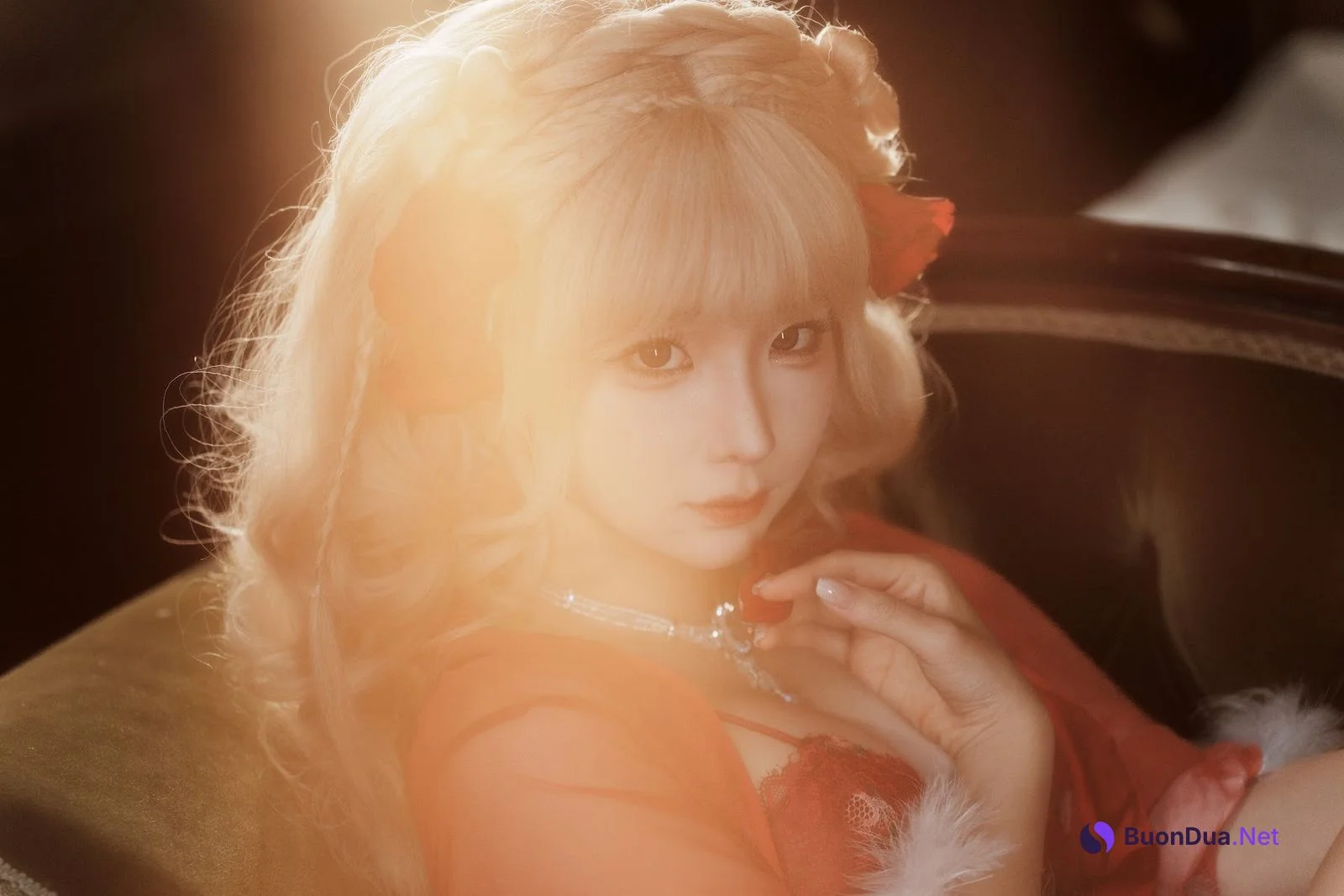 Coser@蠢沫沫 (chunmomo) – 黑红纱裙 - 사진 12
