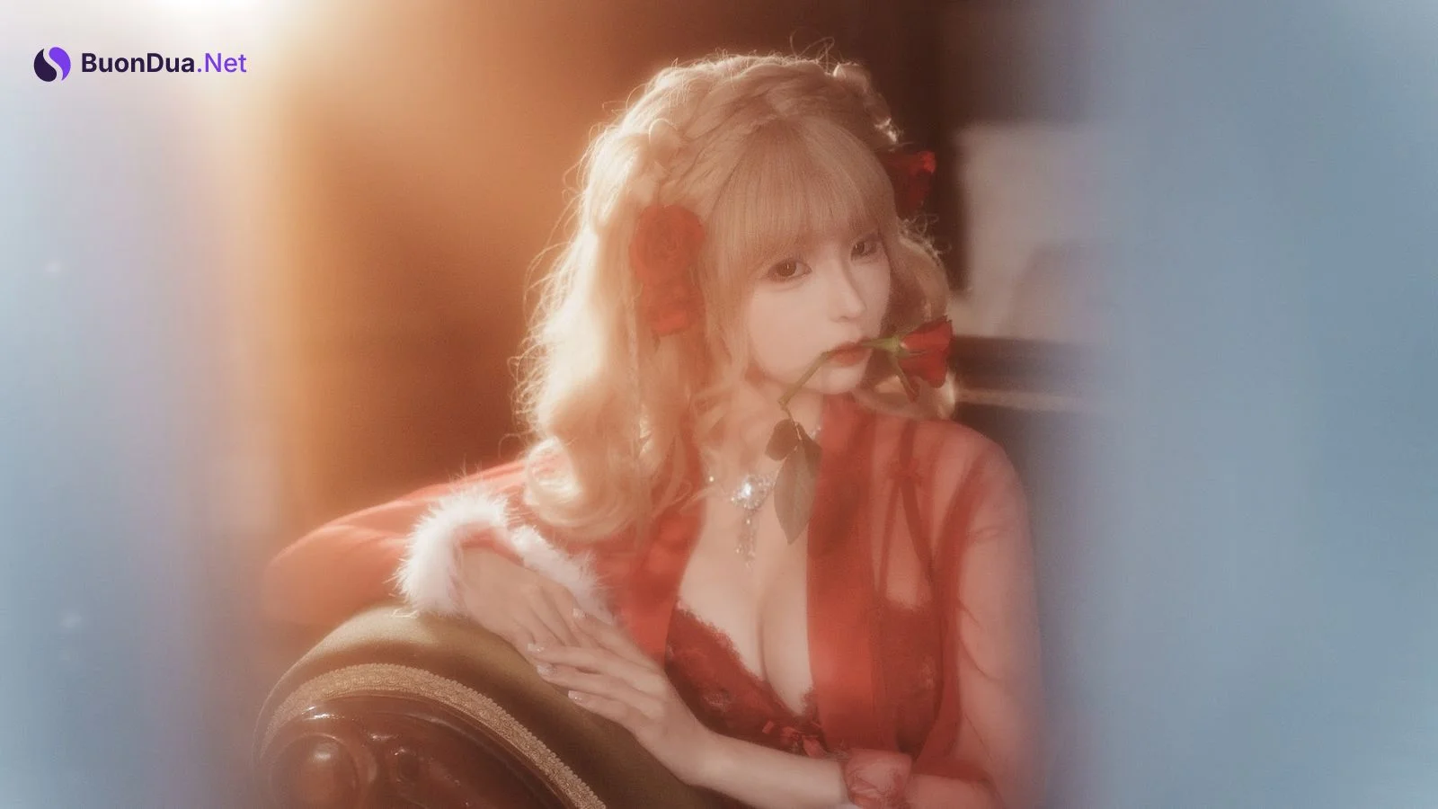 Coser@蠢沫沫 (chunmomo) – 黑红纱裙 - 사진 15