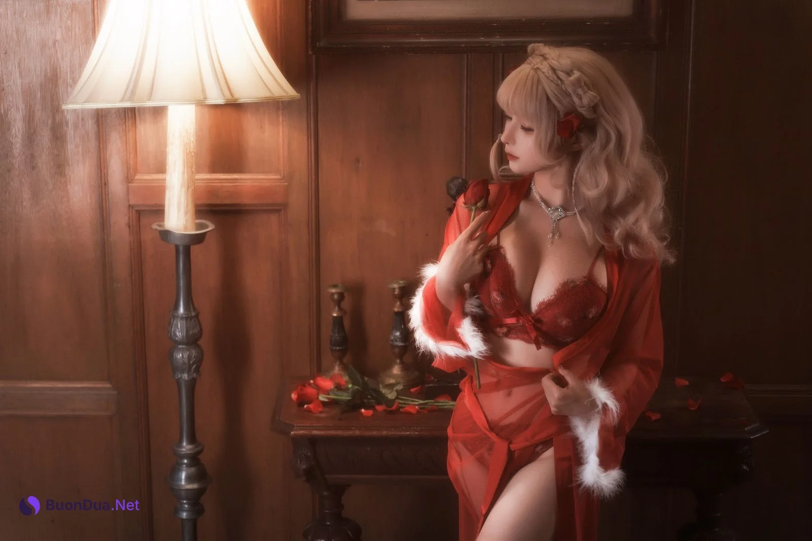 Coser@蠢沫沫 (chunmomo) – 黑红纱裙 - 사진 3