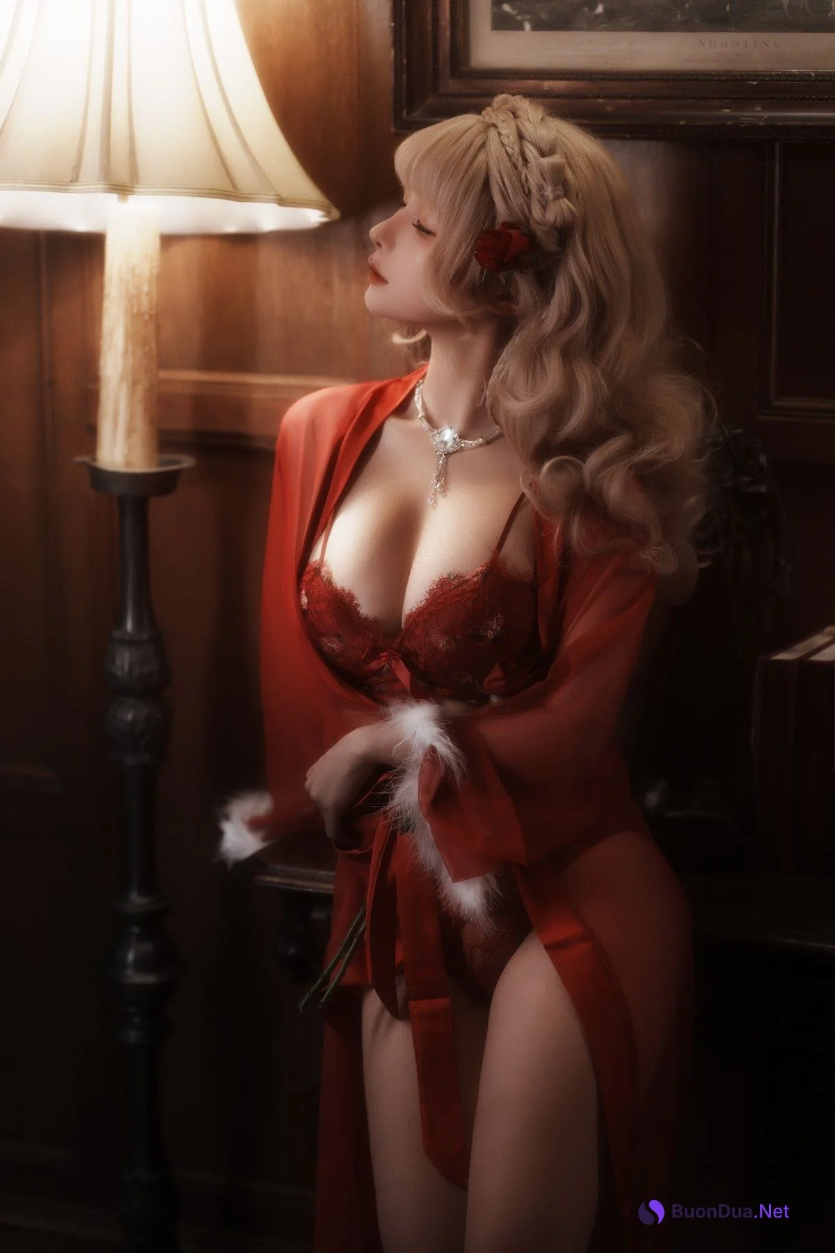 Coser@蠢沫沫 (chunmomo) – 黑红纱裙 - 사진 5
