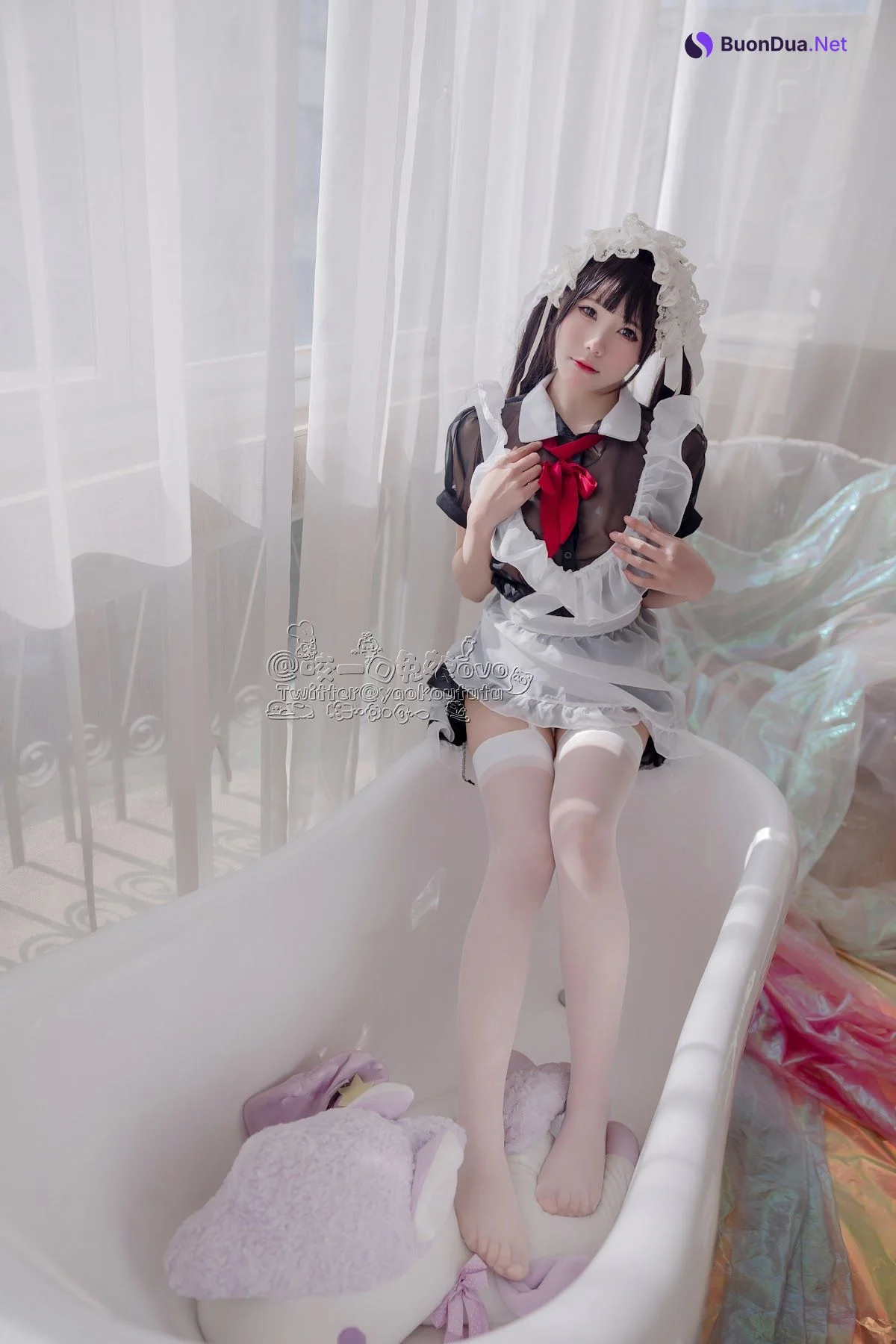 Coser@黏黏团子兔 – 黑白女仆 - Photo 12