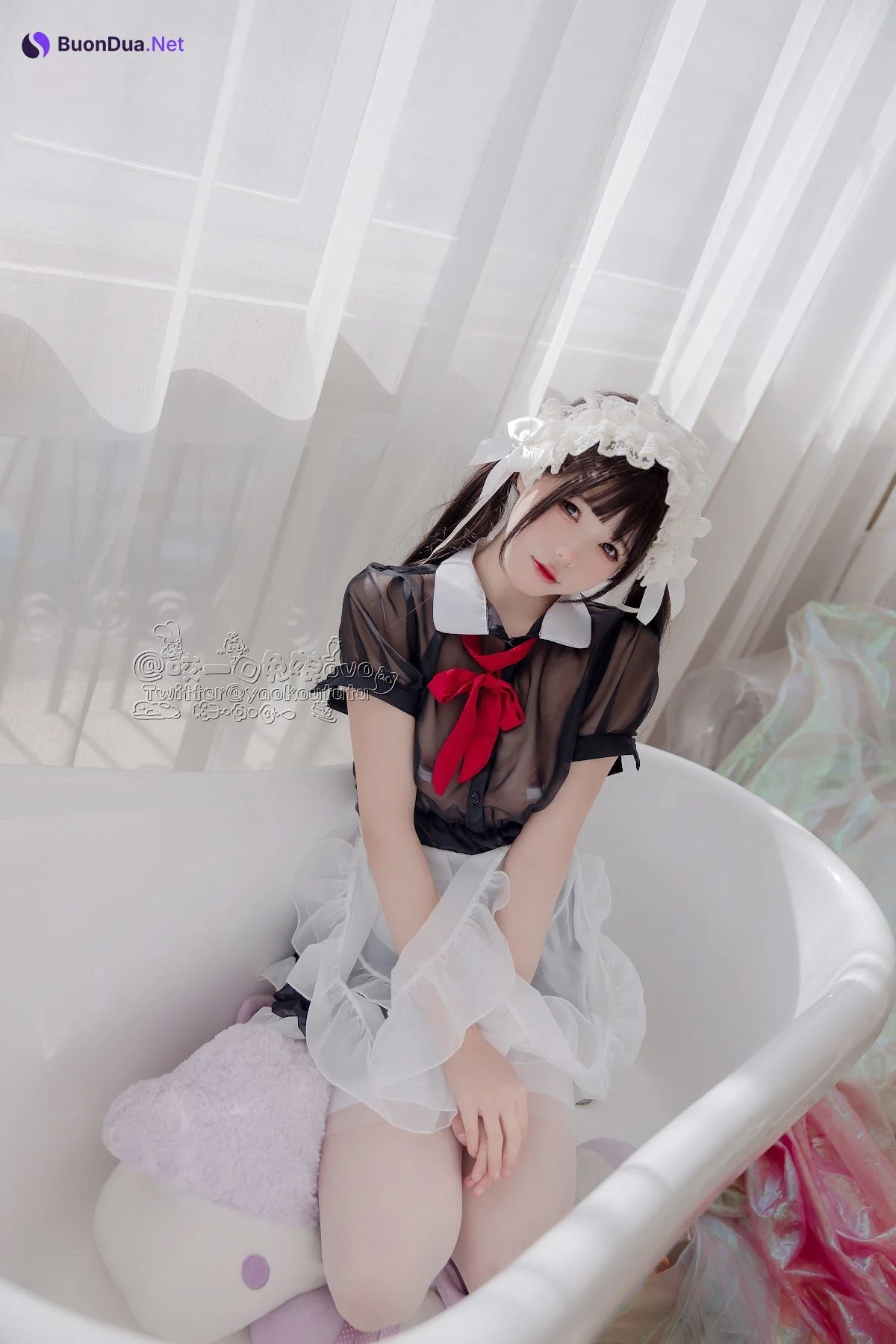 Coser@黏黏团子兔 – 黑白女仆 - Photo 16
