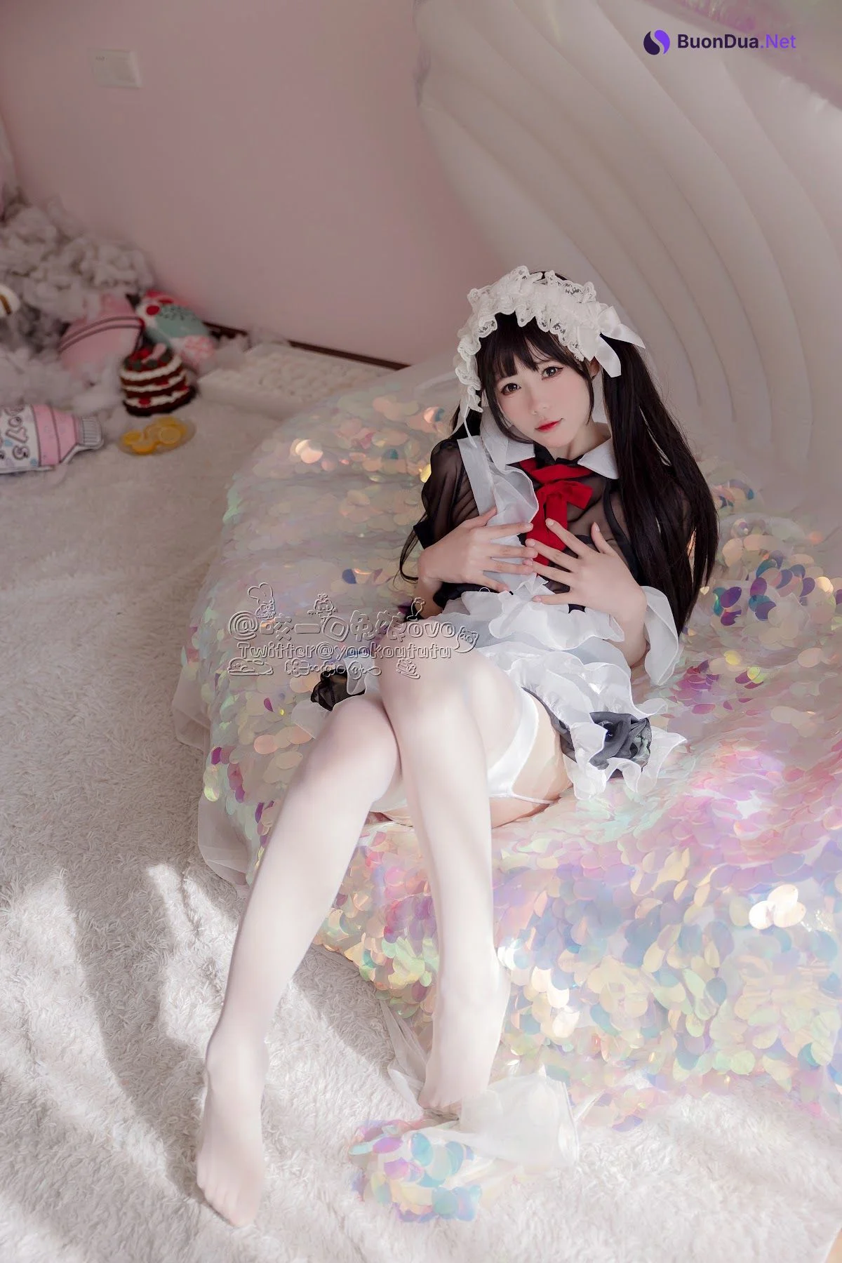 Coser@黏黏团子兔 – 黑白女仆 - Photo 17