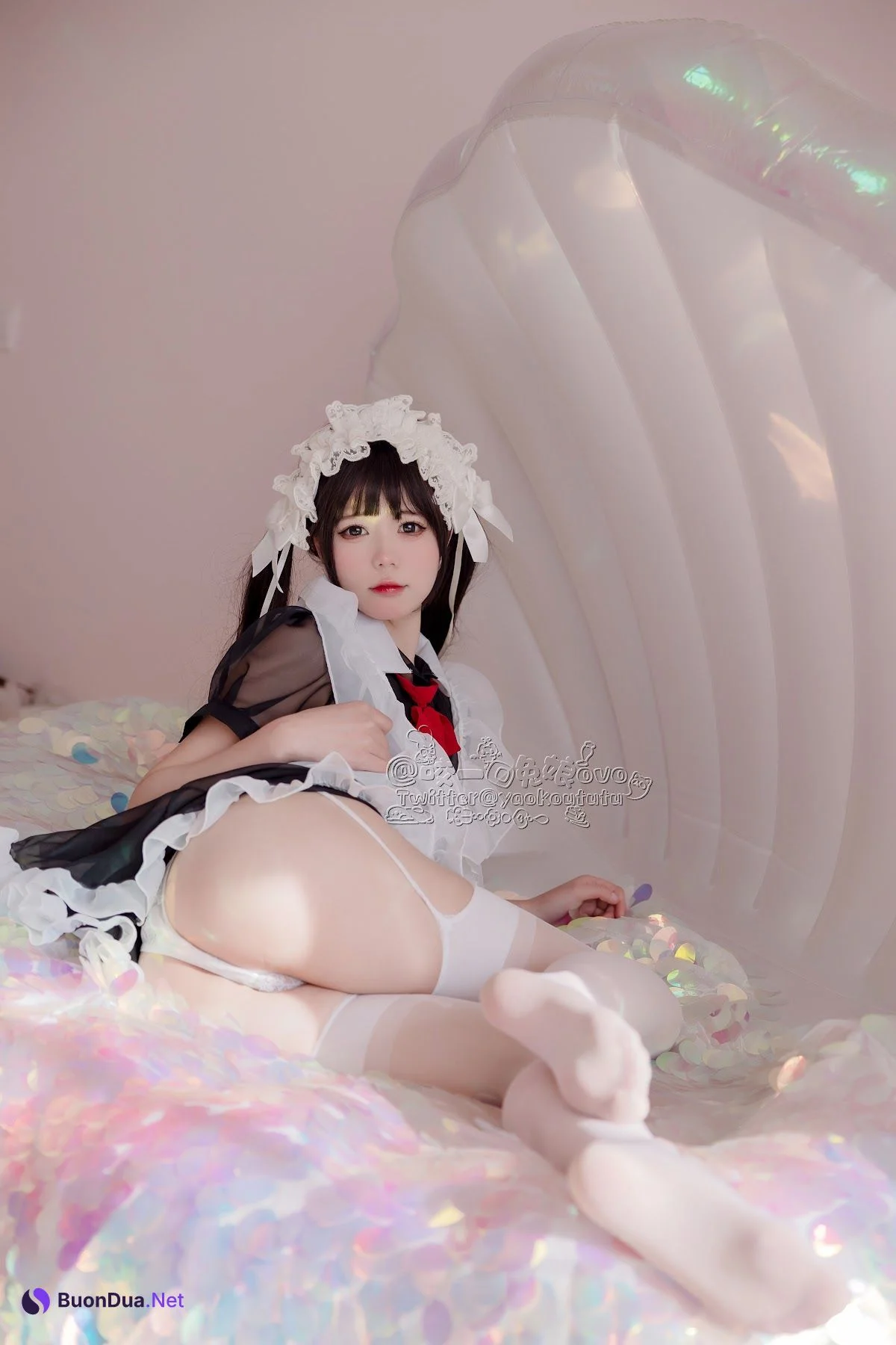 Coser@黏黏团子兔 – 黑白女仆 - Photo 19