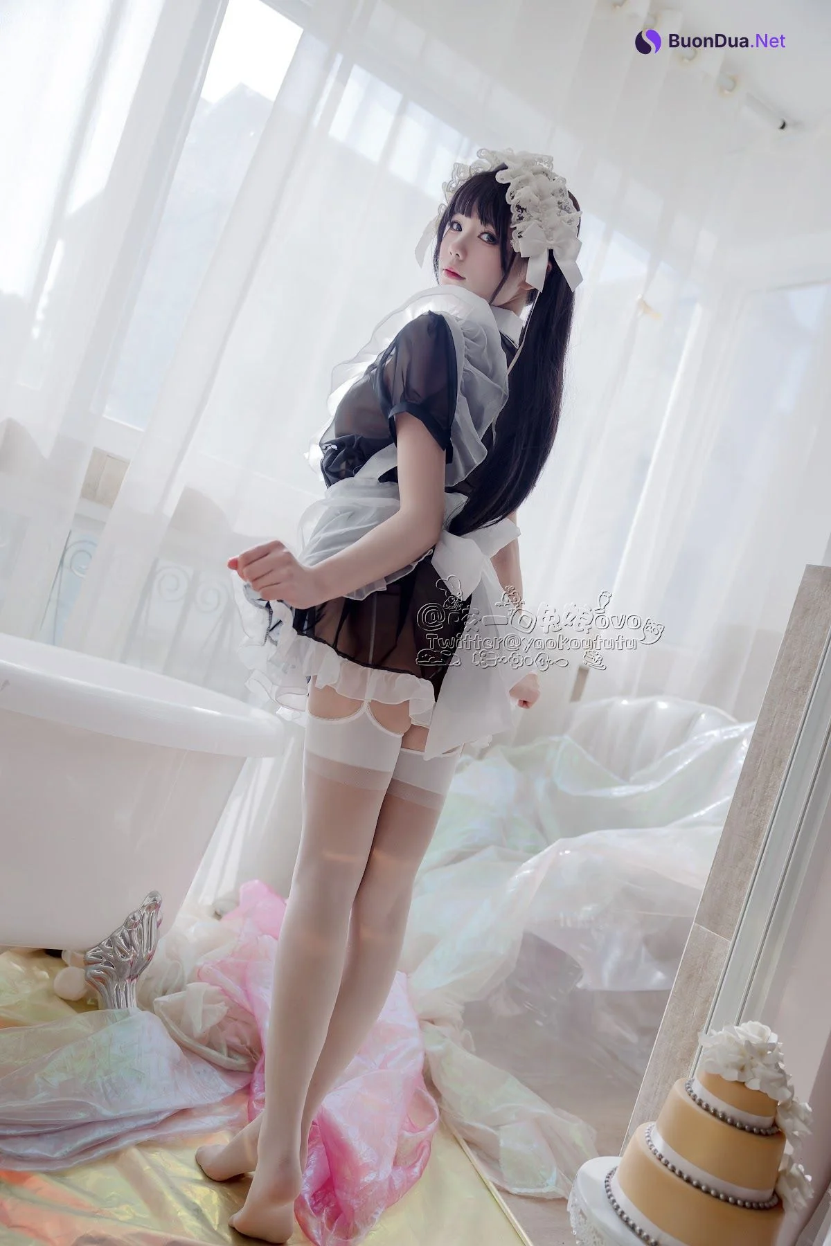 Coser@黏黏团子兔 – 黑白女仆 - Photo 4
