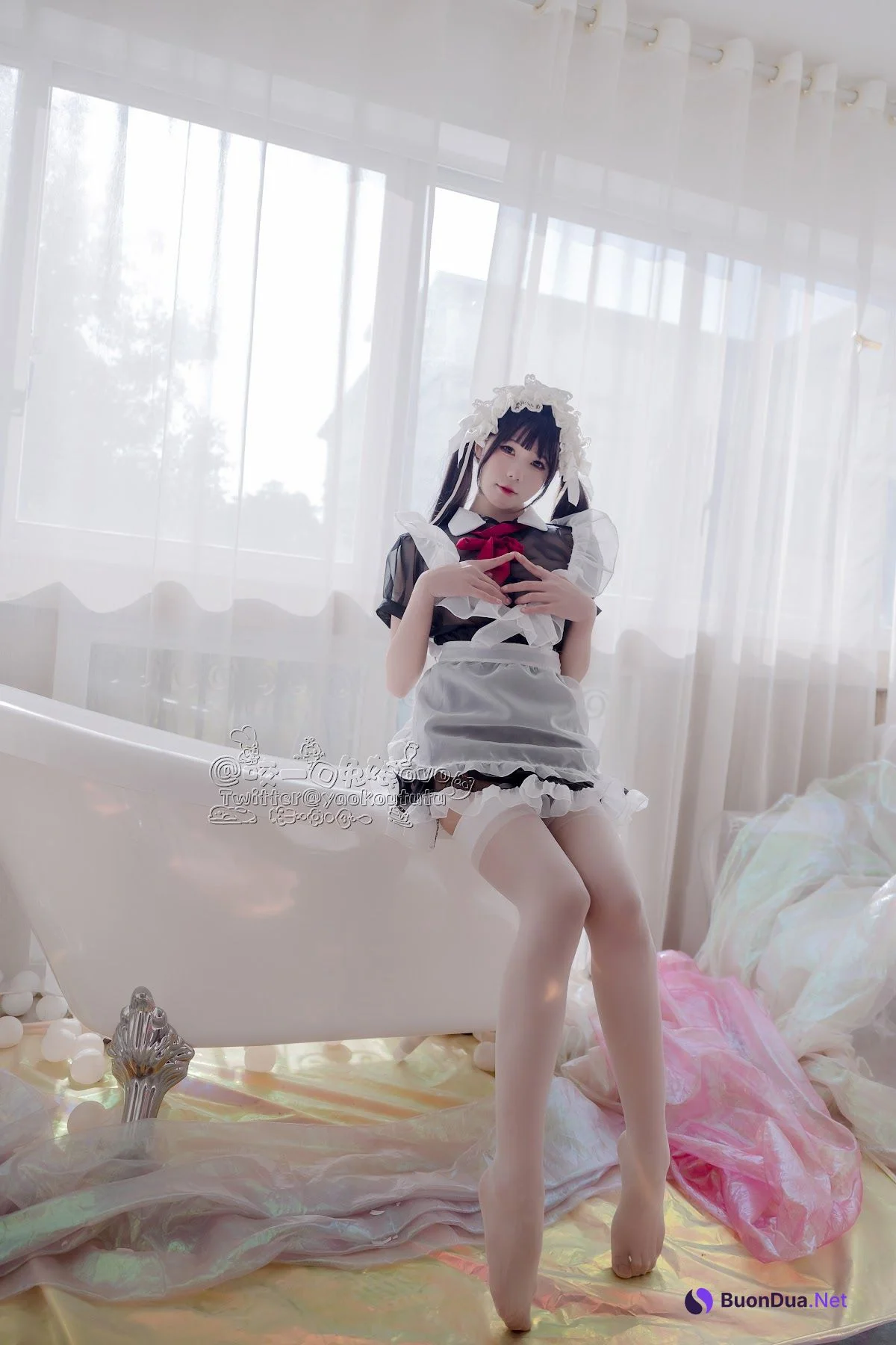Coser@黏黏团子兔 – 黑白女仆 - Photo 5
