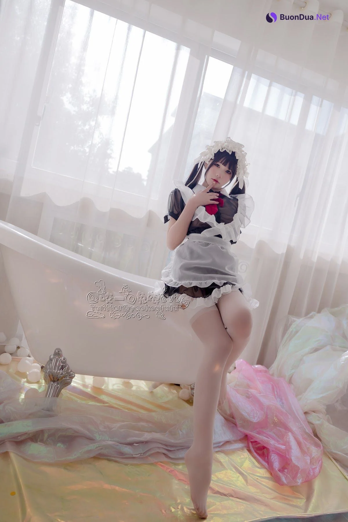 Coser@黏黏团子兔 – 黑白女仆 - Photo 6