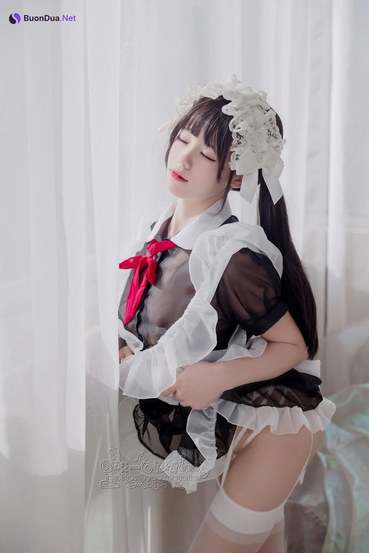 Coser@黏黏团子兔 – 黑白女仆 - Photo 9