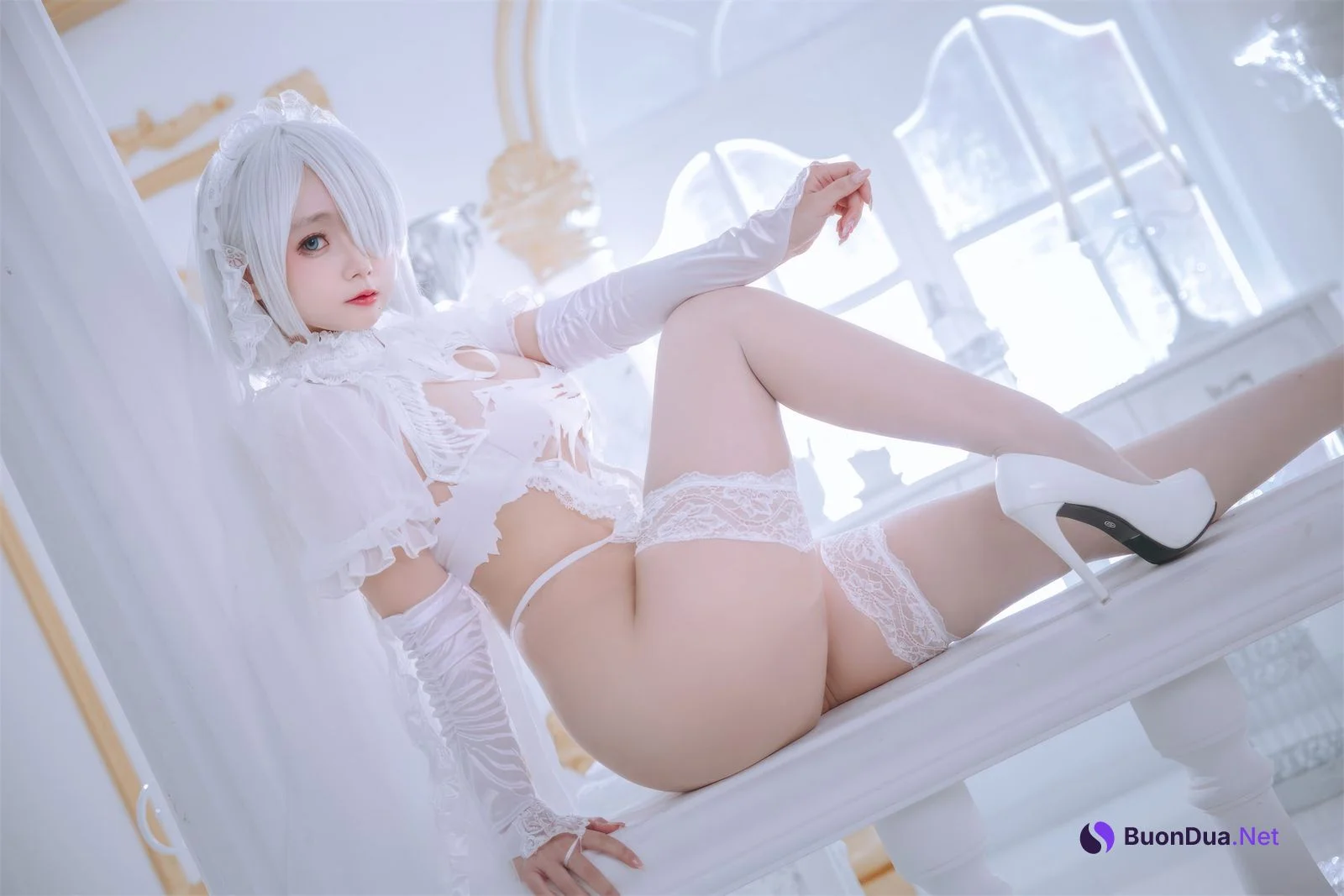 Coser@日奈娇 – 白色花嫁 - 照片 12